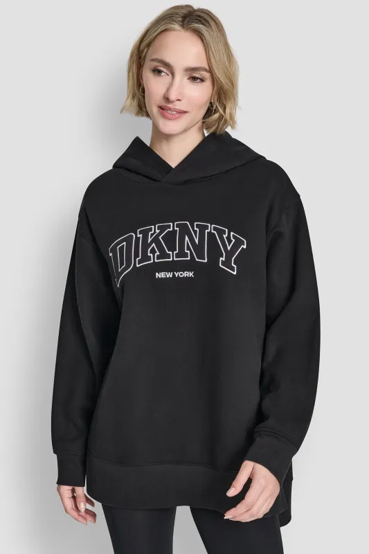 3D VARSITY LOGO OVERSIZED TUNIC HOODIE sold by DKNY