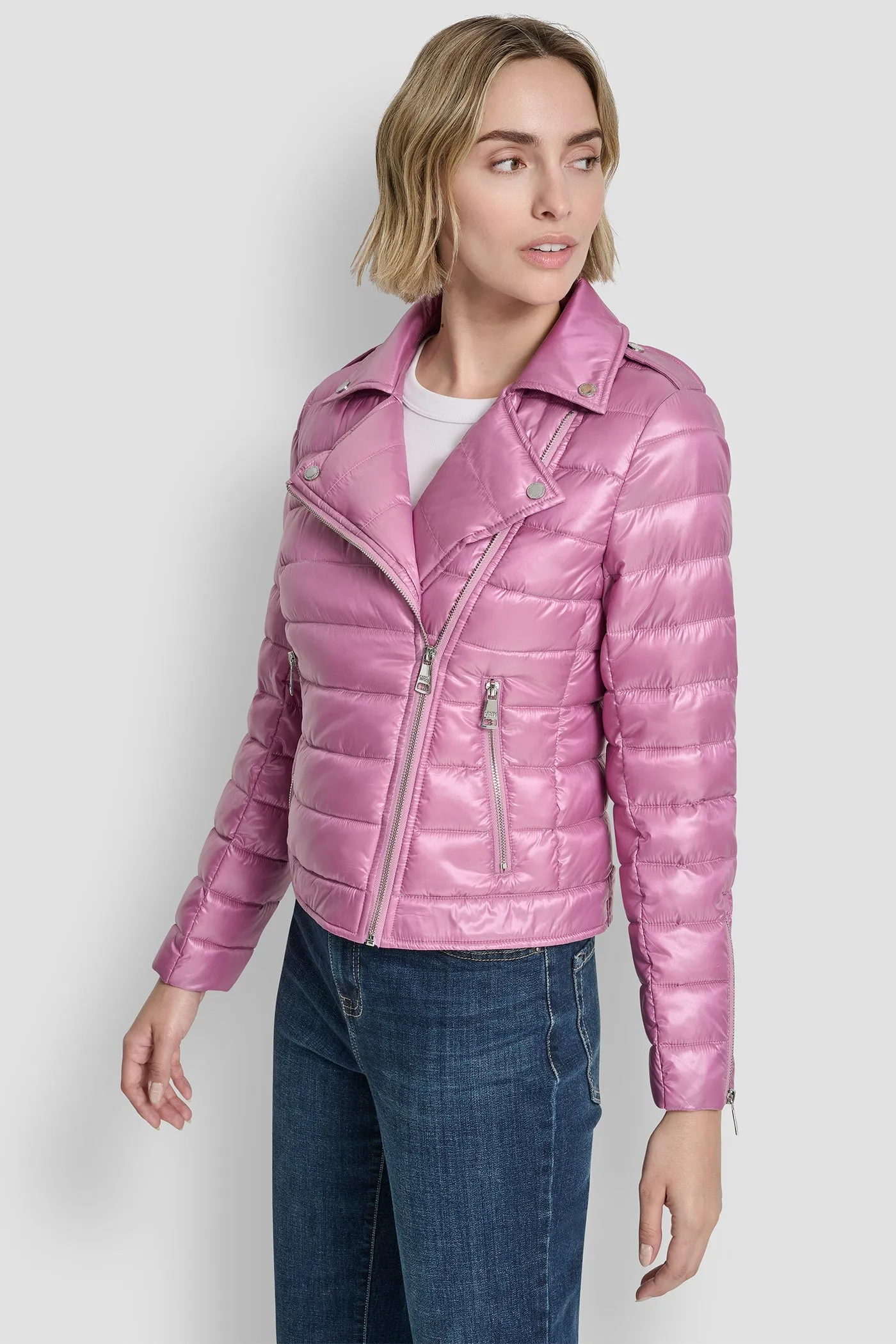 MOTO STYLE LIGHT WEIGHT PUFFER JACKET sold by DKNY product image thumbnail 3