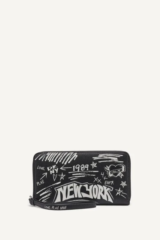 BRYAR LARGE ZIP AROUND WALLET WITH WRISTLET sold by DKNY