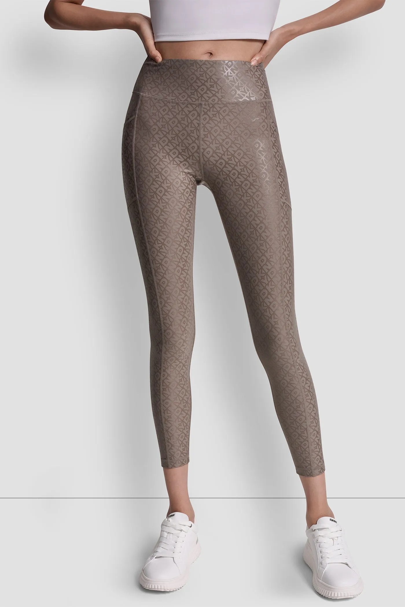 HIGH-RISE LOGO-JACQUARD 7/8-LENGTH ELEVATE LEGGING sold by DKNY product image thumbnail 2