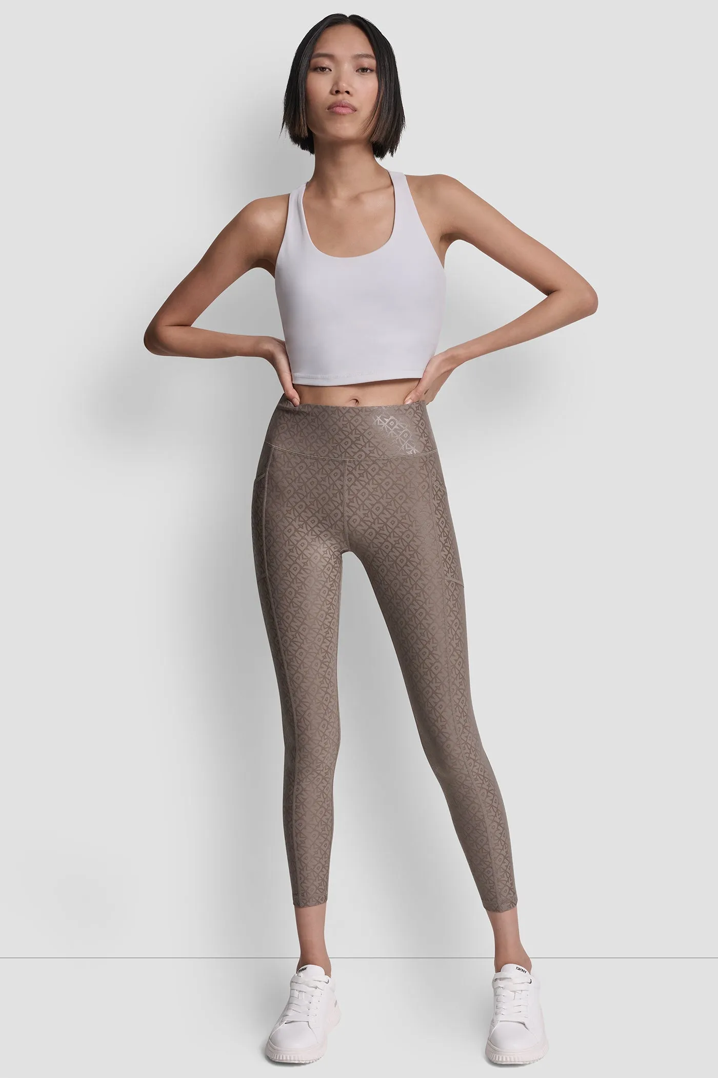 HIGH-RISE LOGO-JACQUARD 7/8-LENGTH ELEVATE LEGGING sold by DKNY product image thumbnail 4