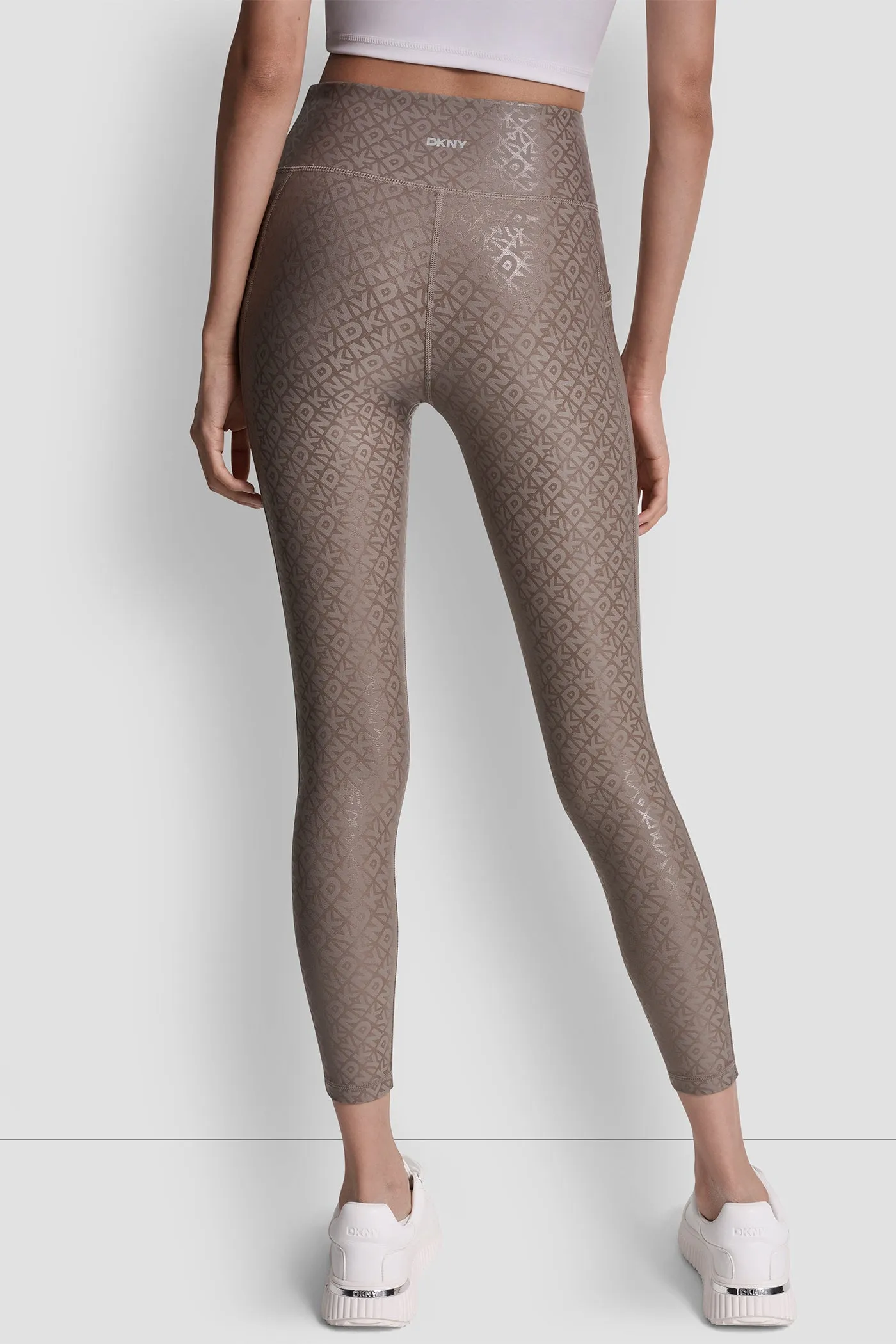 HIGH-RISE LOGO-JACQUARD 7/8-LENGTH ELEVATE LEGGING sold by DKNY product image thumbnail 3