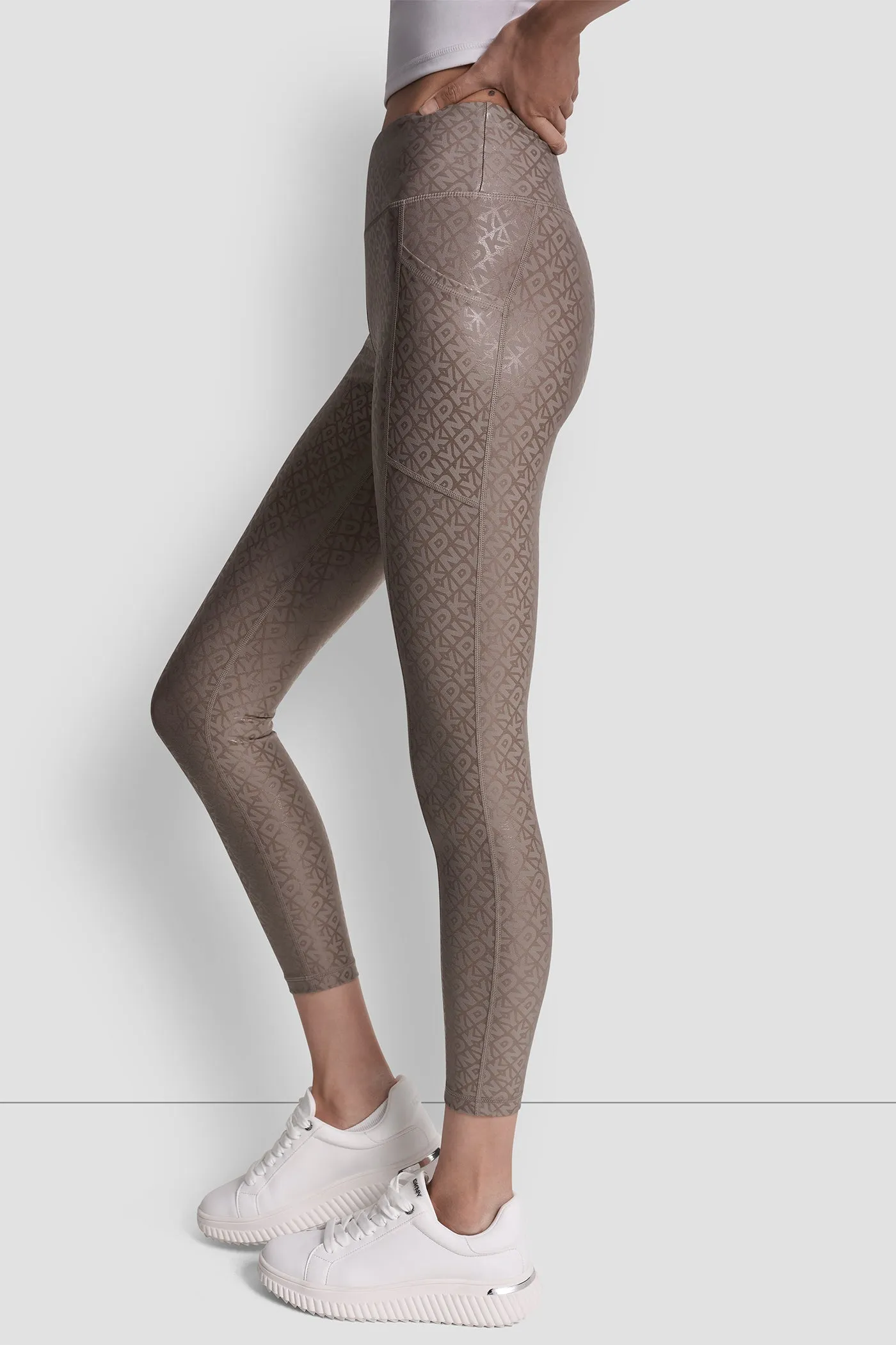 HIGH-RISE LOGO-JACQUARD 7/8-LENGTH ELEVATE LEGGING sold by DKNY product image thumbnail 5