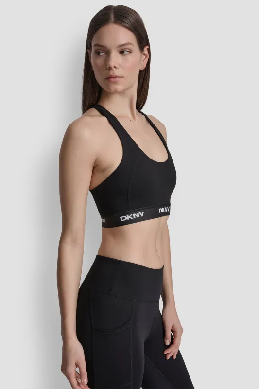 LOGO RACERBACK SPORTS BRA made by DKNY