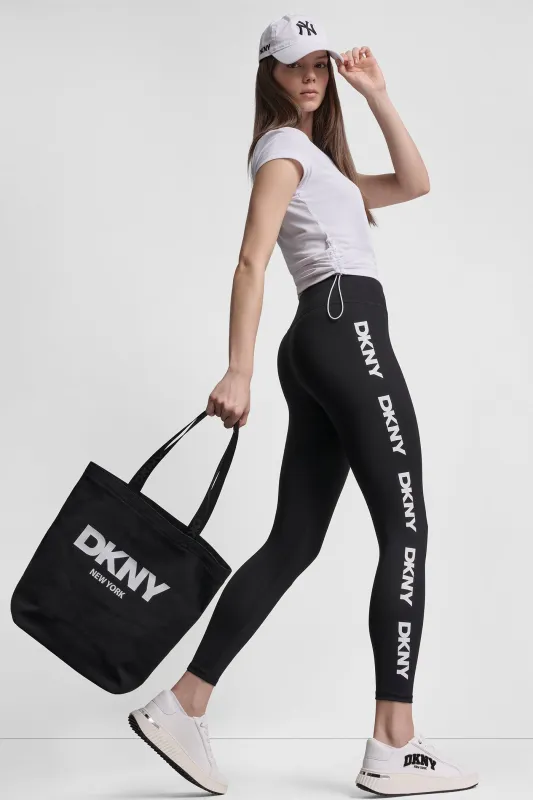 HIGH-RISE LOGO TRIM 7/8-LENGTH LEGGING sold by DKNY
