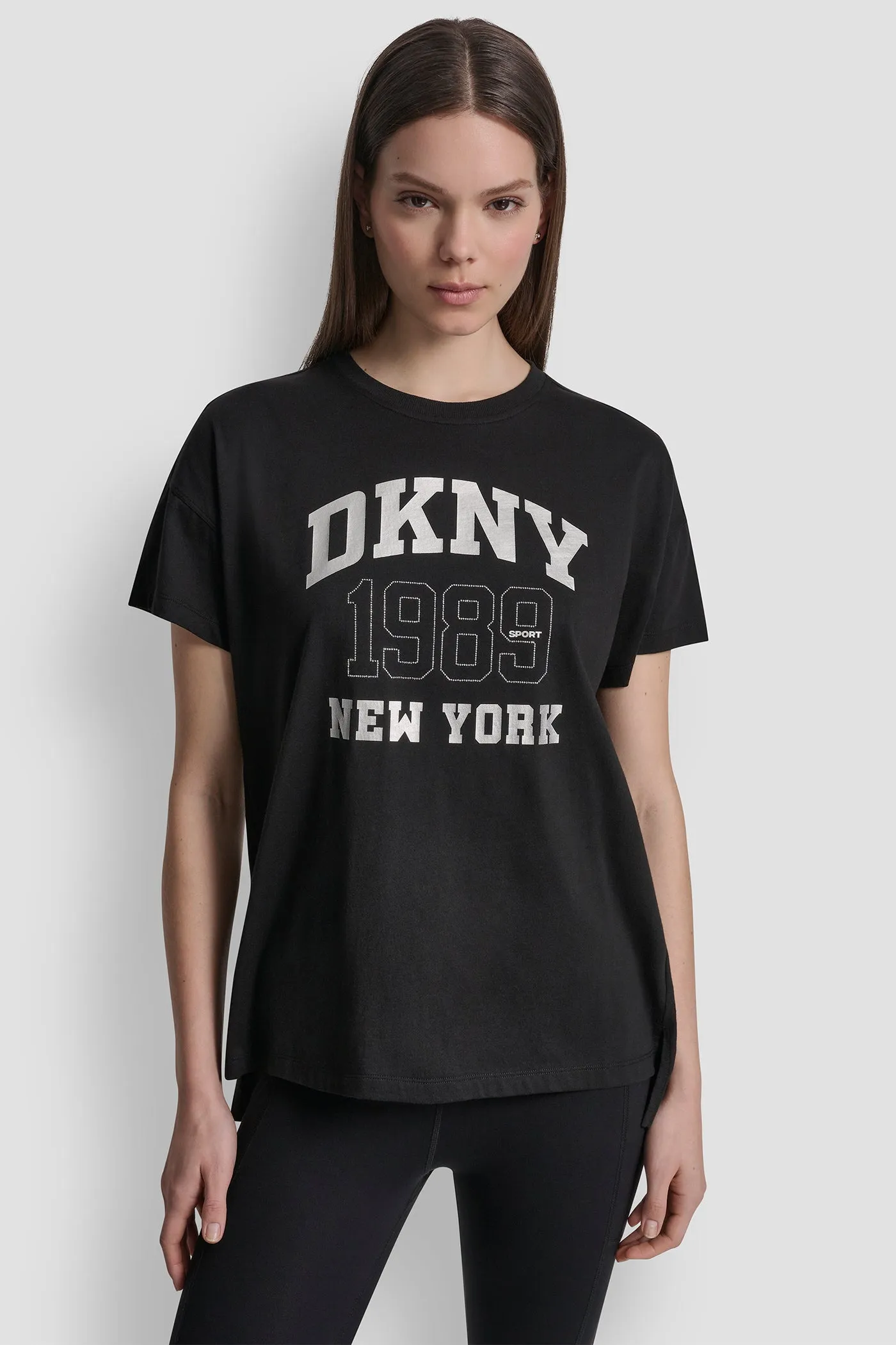 COTTON-JERSEY LOGO HIGH-LOW TEE sold by DKNY product image thumbnail 2