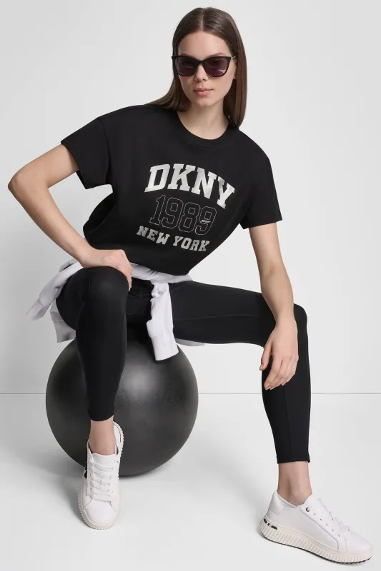 DKNY NY 1989 LOGO RHINESTUD LOGO TEE sold by DKNY