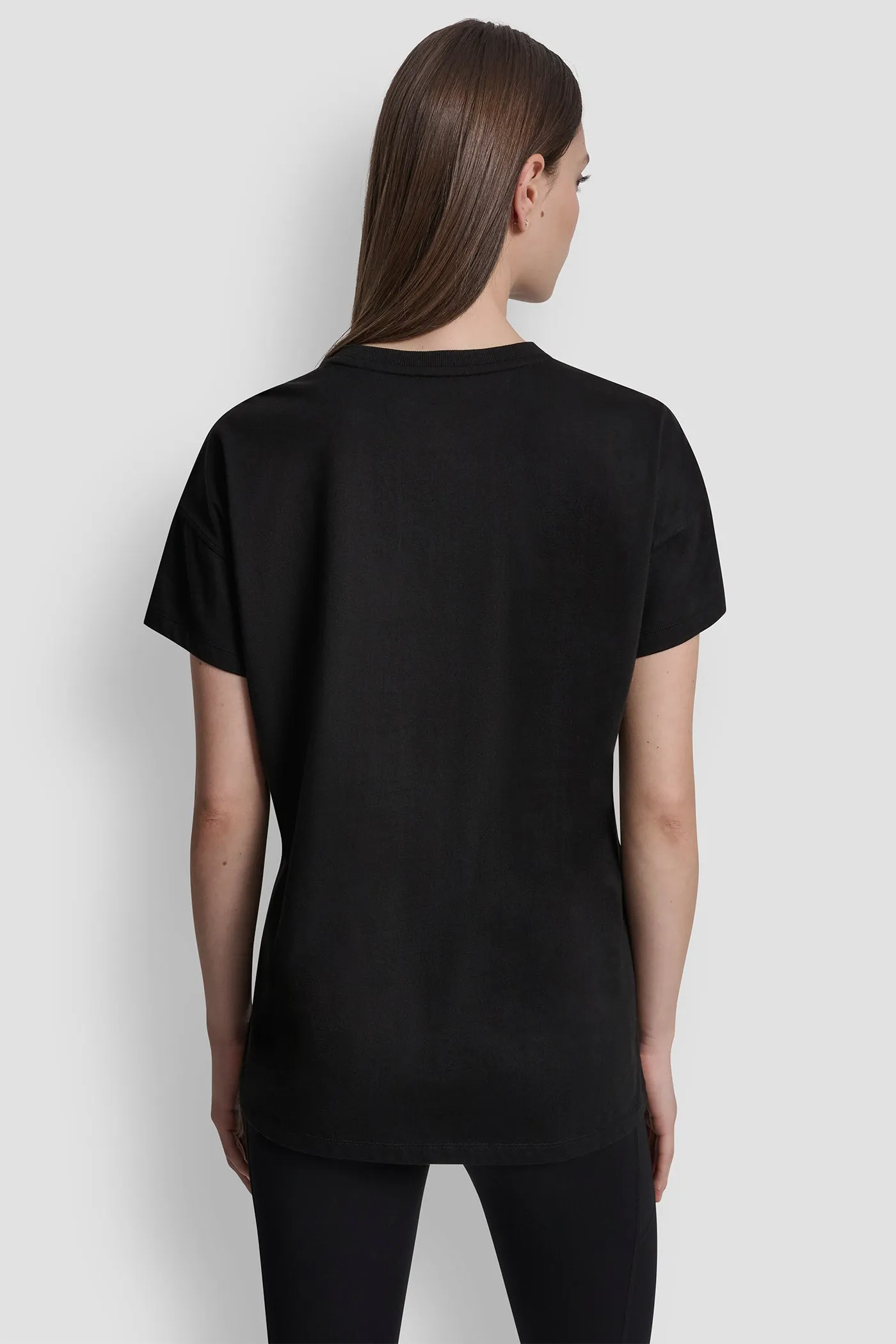COTTON-JERSEY LOGO HIGH-LOW TEE sold by DKNY product image thumbnail 3