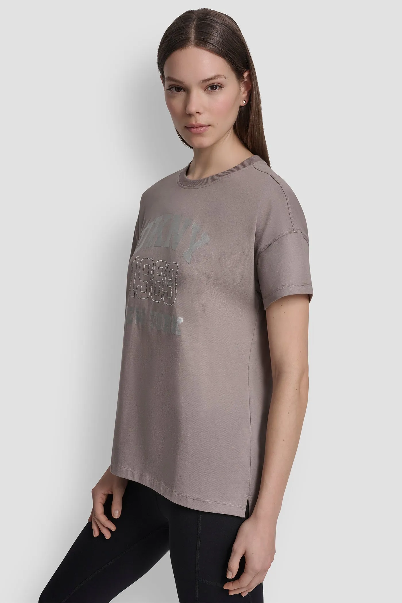 LOGO HIGH-LOW TEE sold by DKNY product image thumbnail 3