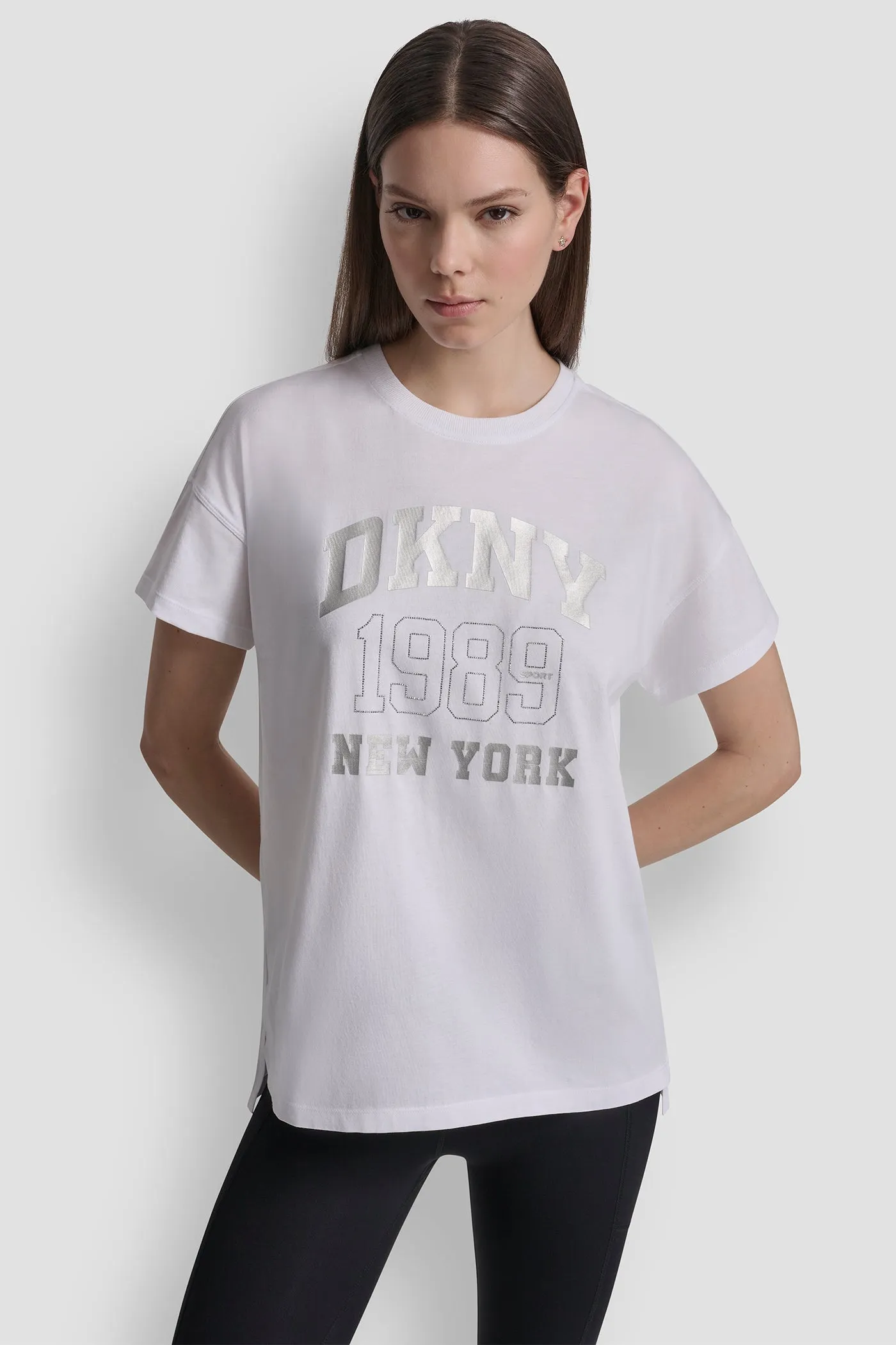 COTTON-JERSEY LOGO HIGH-LOW TEE sold by DKNY product image thumbnail 2