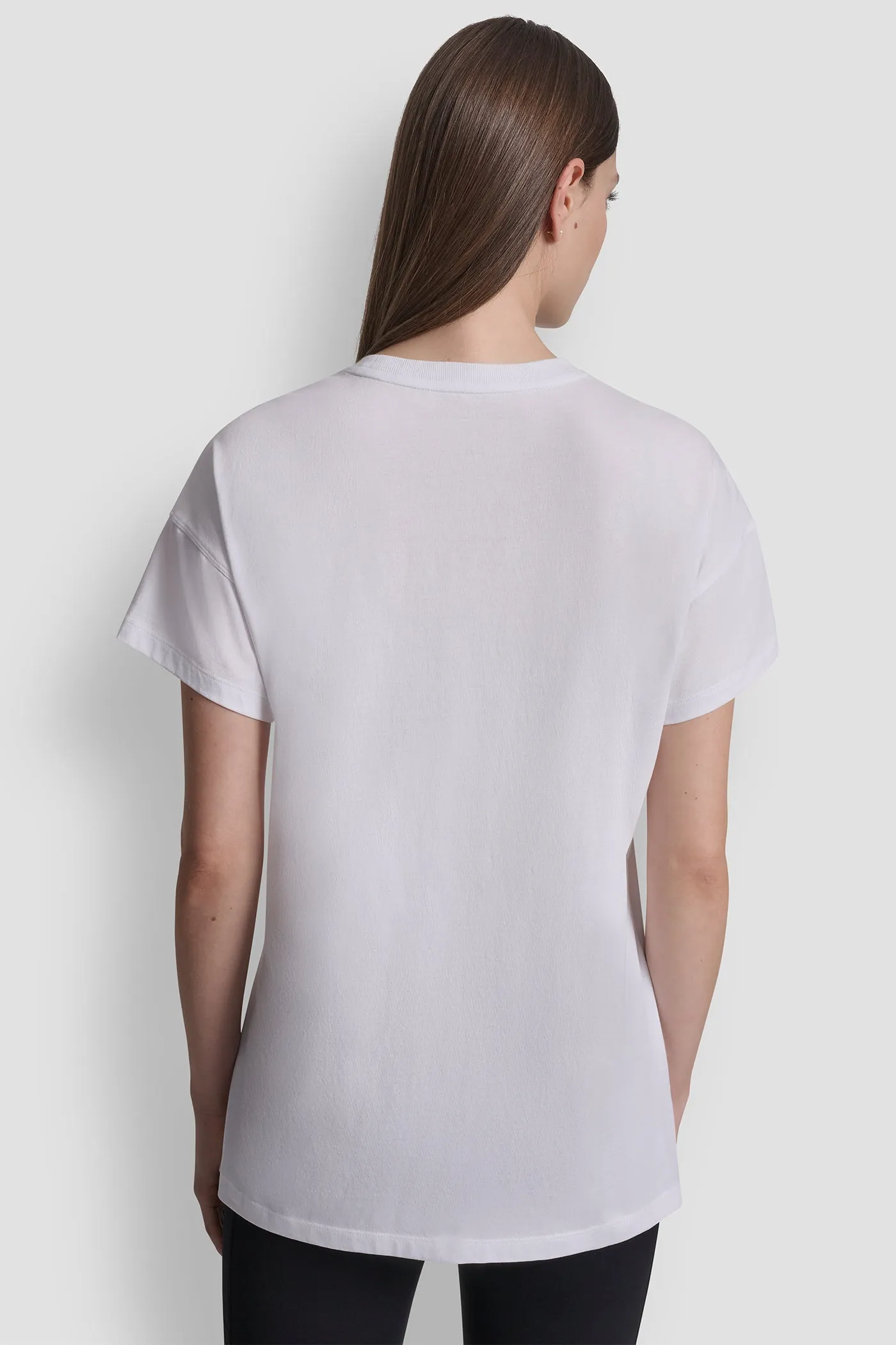 COTTON-JERSEY LOGO HIGH-LOW TEE sold by DKNY product image thumbnail 3