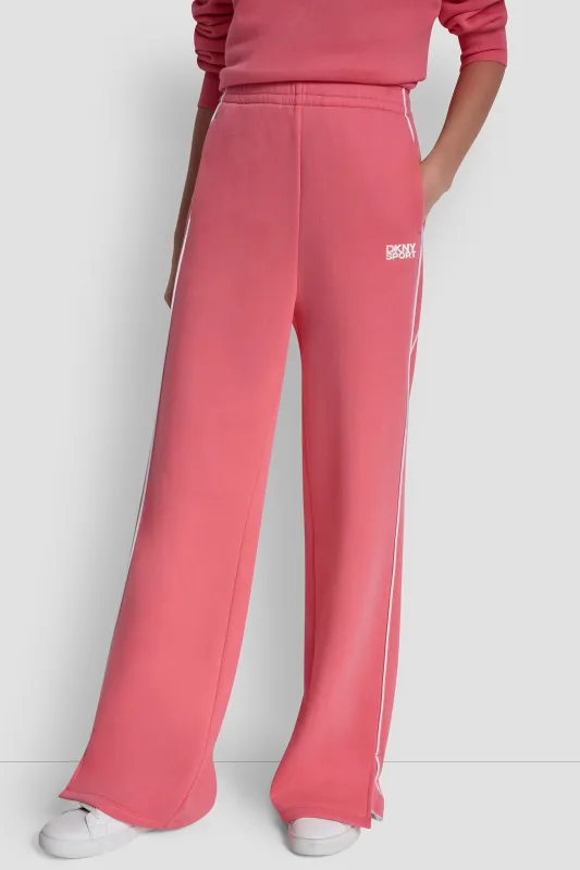 HIGH-RISE PIPED TRACK PANTS sold by DKNY