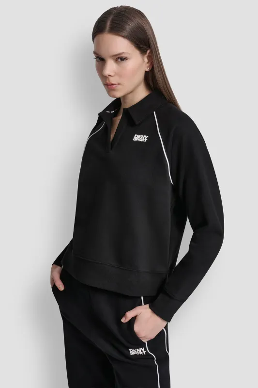 HD LOGO TRACK POLO SWEATSHIRT sold by DKNY