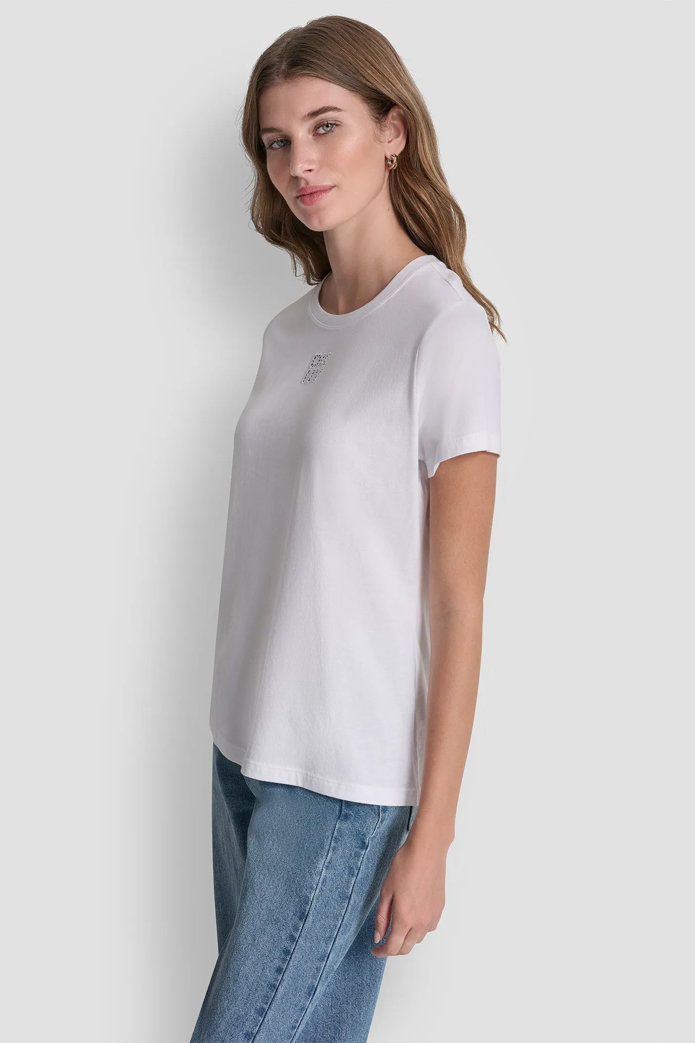 DKNY STACKED EYELET LOGO TEE sold by DKNY product image thumbnail 4