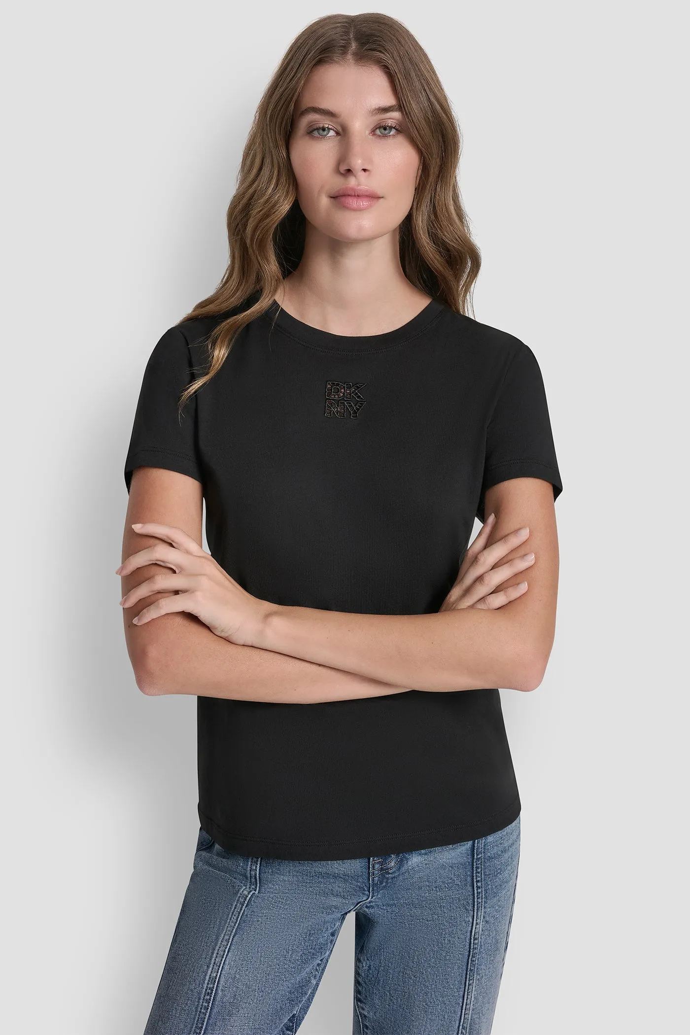 DKNY STACKED EYELET LOGO TEE sold by DKNY product image thumbnail 2