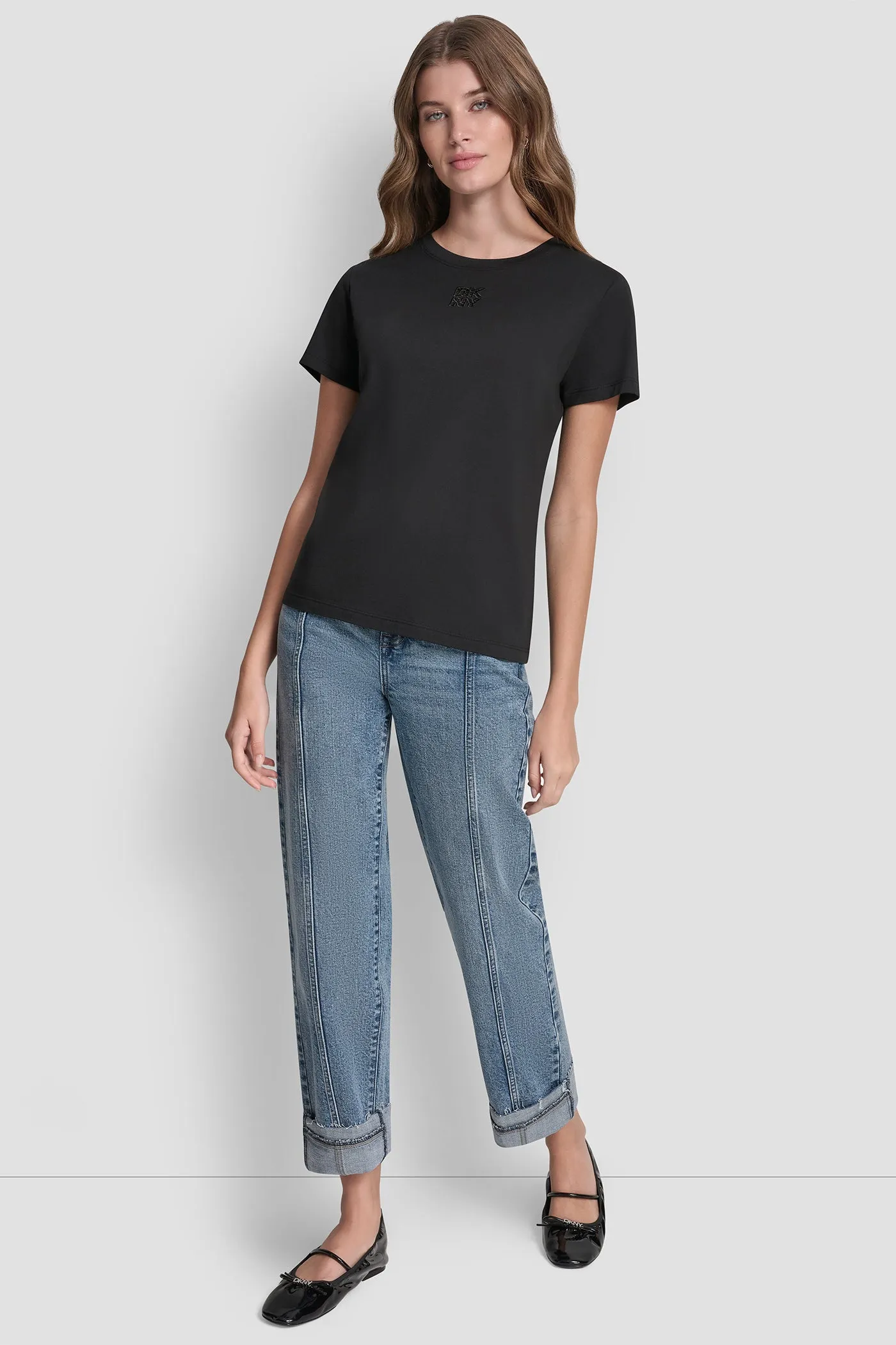 DKNY STACKED EYELET LOGO TEE sold by DKNY product image thumbnail 5