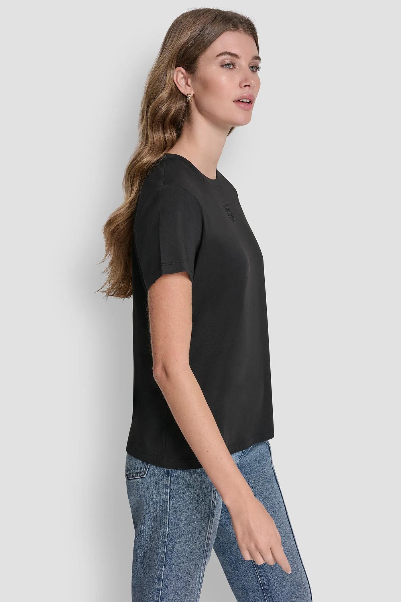 DKNY STACKED EYELET LOGO TEE sold by DKNY product image thumbnail 4