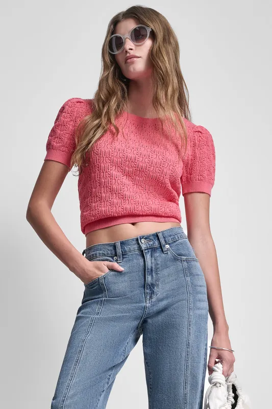 LACE POINTELLE STITCH SWEATER sold by DKNY