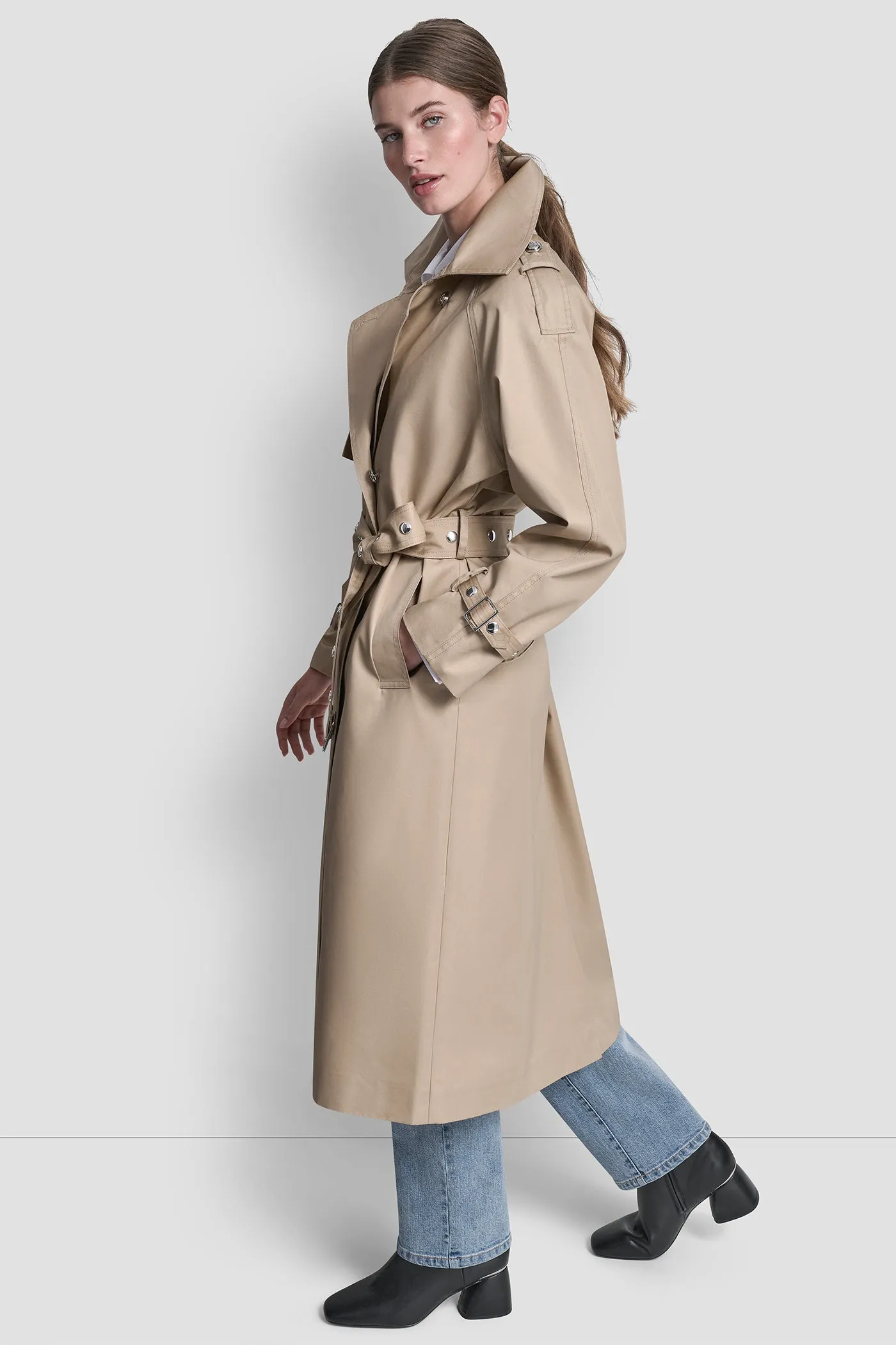 LONG DOUBLE BREASTED BELTED TRENCH sold by DKNY product image thumbnail 3