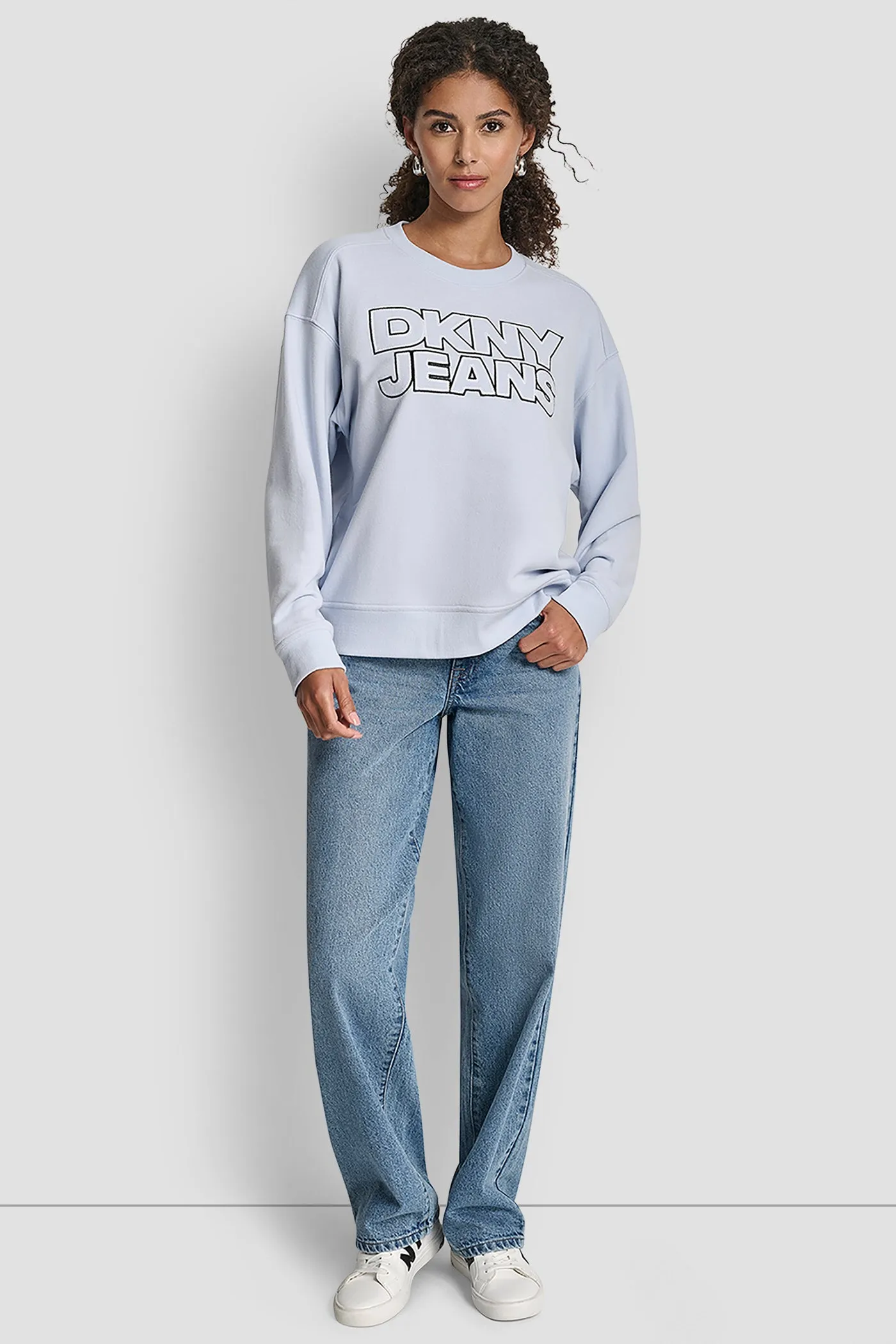 DKNY JEANS CHAINSTITCH OUTLINE LOGO CREW NECK SWEATSHIRT sold by DKNY product image thumbnail 4