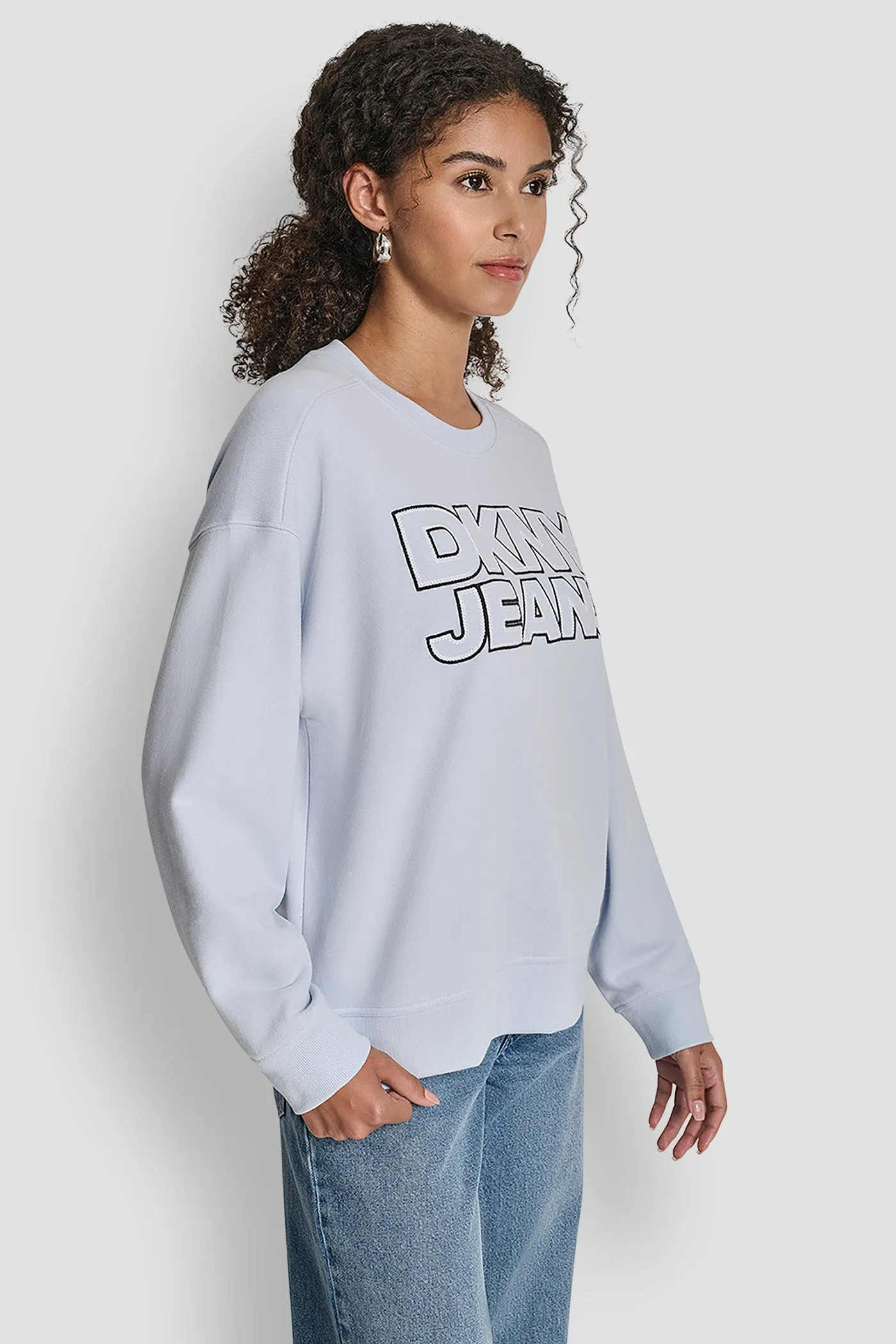 DKNY JEANS CHAINSTITCH OUTLINE LOGO CREW NECK SWEATSHIRT sold by DKNY product image thumbnail 5