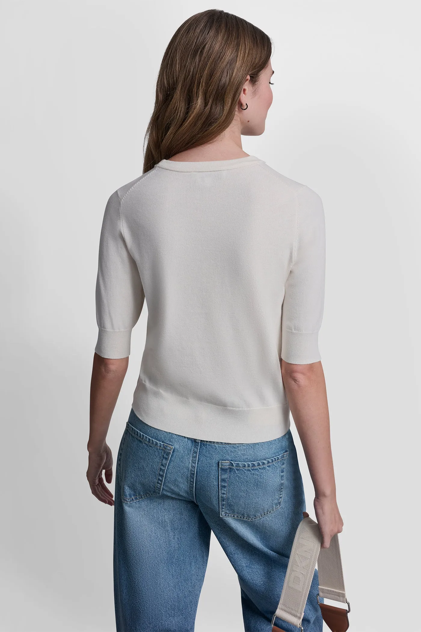 ELBOW SLEEVE CREW NECK SWEATER sold by DKNY product image thumbnail 2