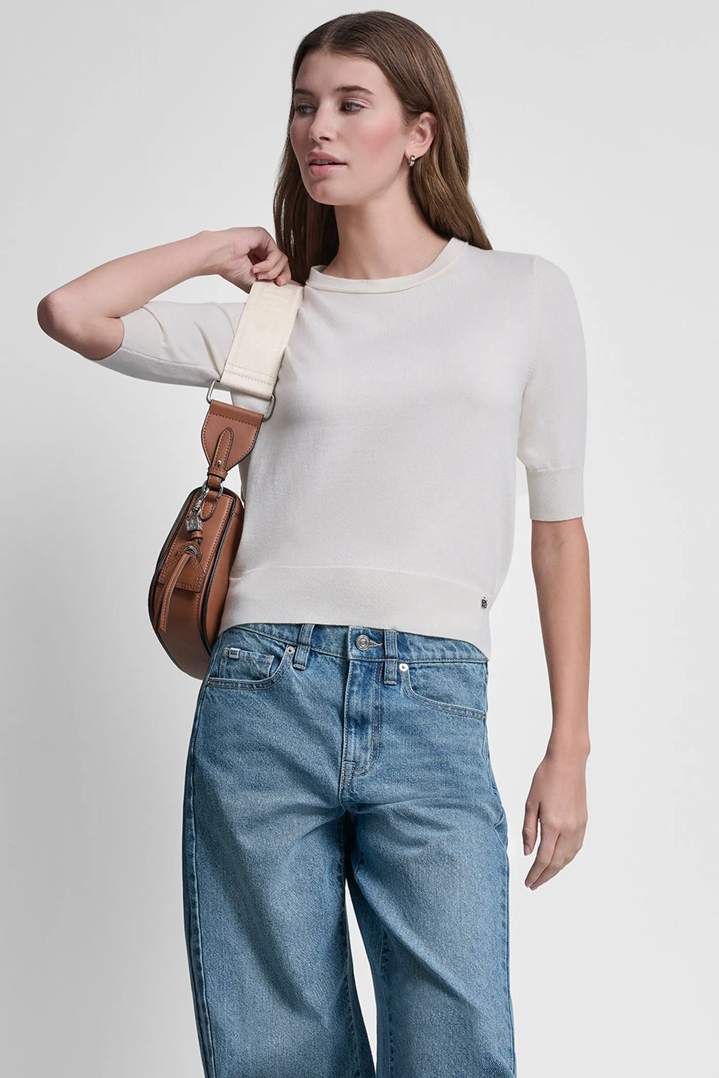 ELBOW SLEEVE CREW NECK SWEATER sold by DKNY product image thumbnail 5