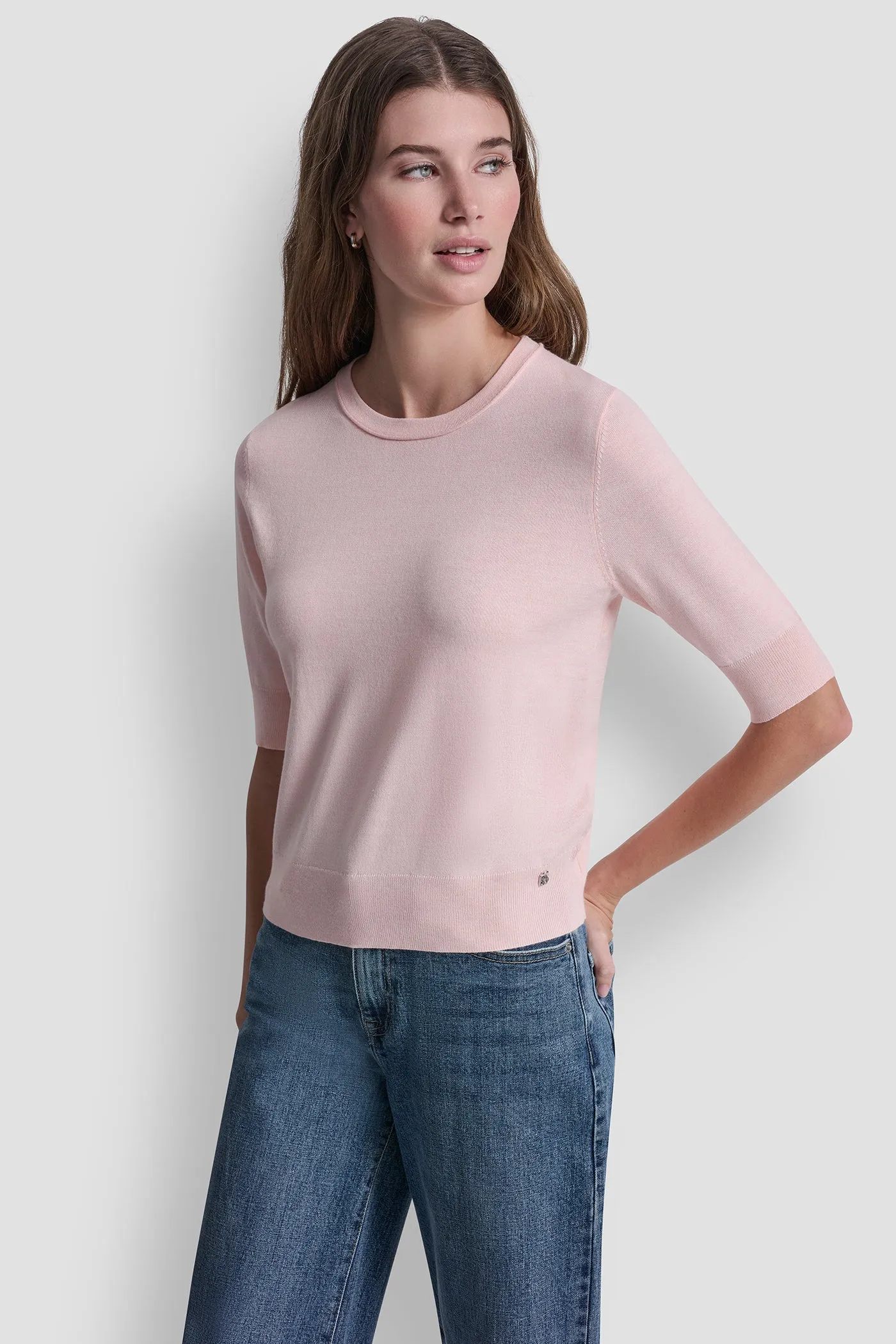 ELBOW SLEEVE CREW NECK SWEATER sold by DKNY product image thumbnail 2