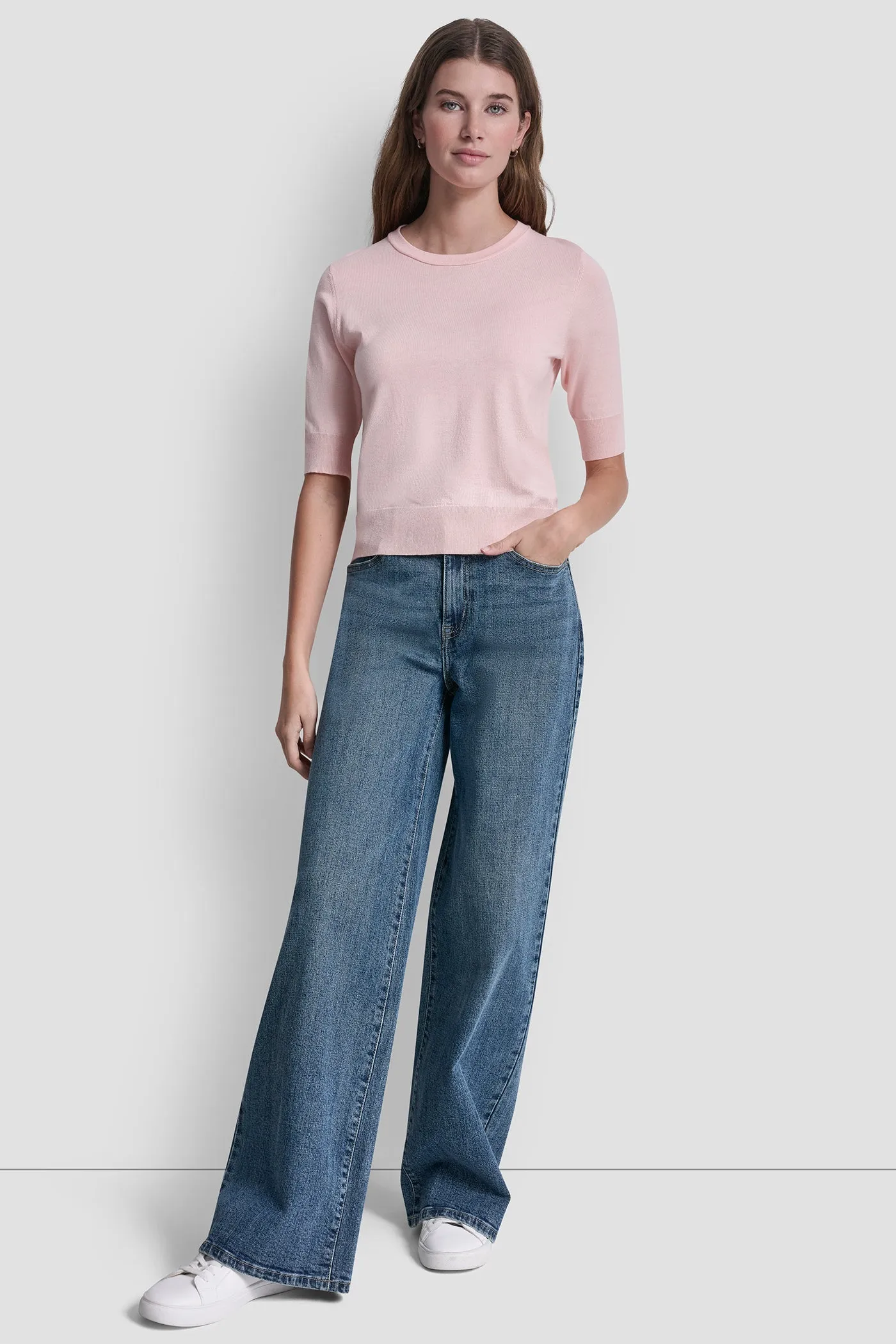 ELBOW SLEEVE CREW NECK SWEATER sold by DKNY product image thumbnail 5