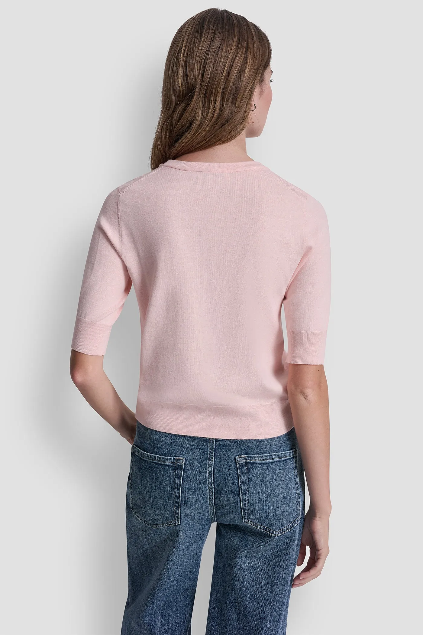 ELBOW SLEEVE CREW NECK SWEATER sold by DKNY product image thumbnail 3