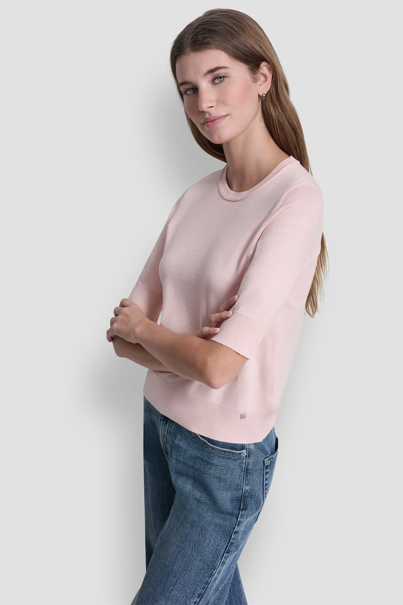 ELBOW SLEEVE CREW NECK SWEATER sold by DKNY product image thumbnail 4