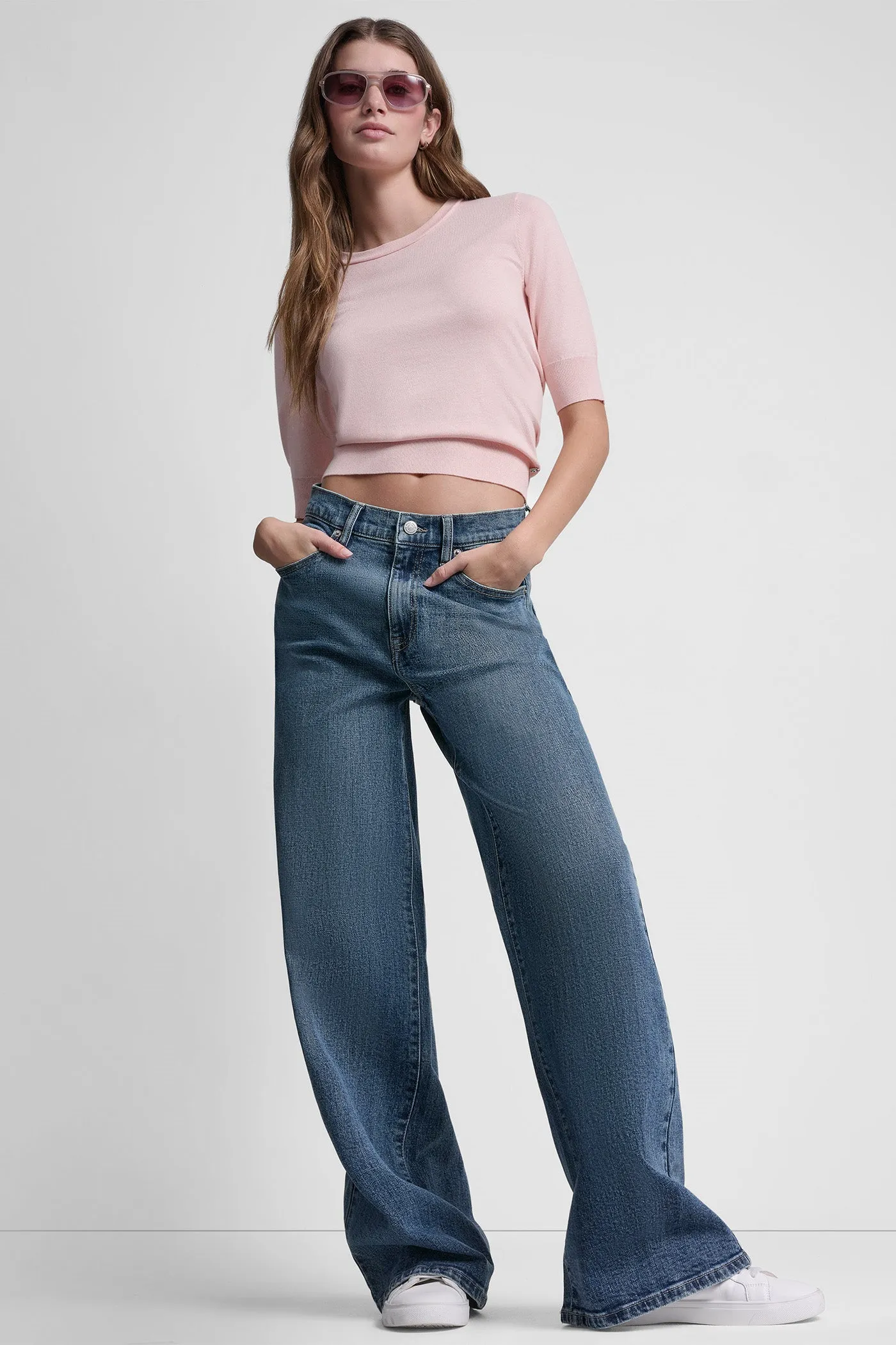 ELBOW SLEEVE CREW NECK SWEATER sold by DKNY