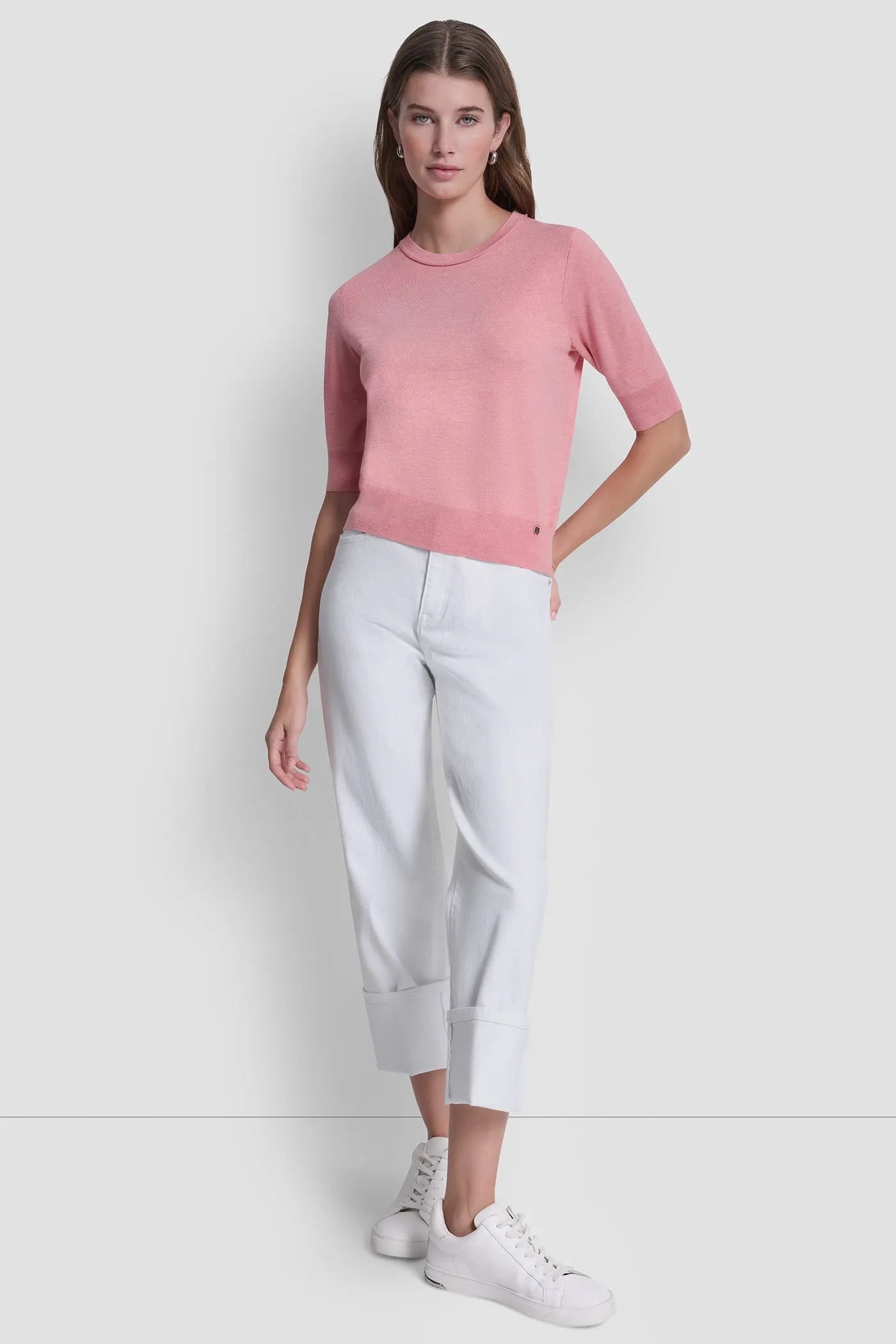 ELBOW SLEEVE CREW NECK SWEATER sold by DKNY product image thumbnail 5