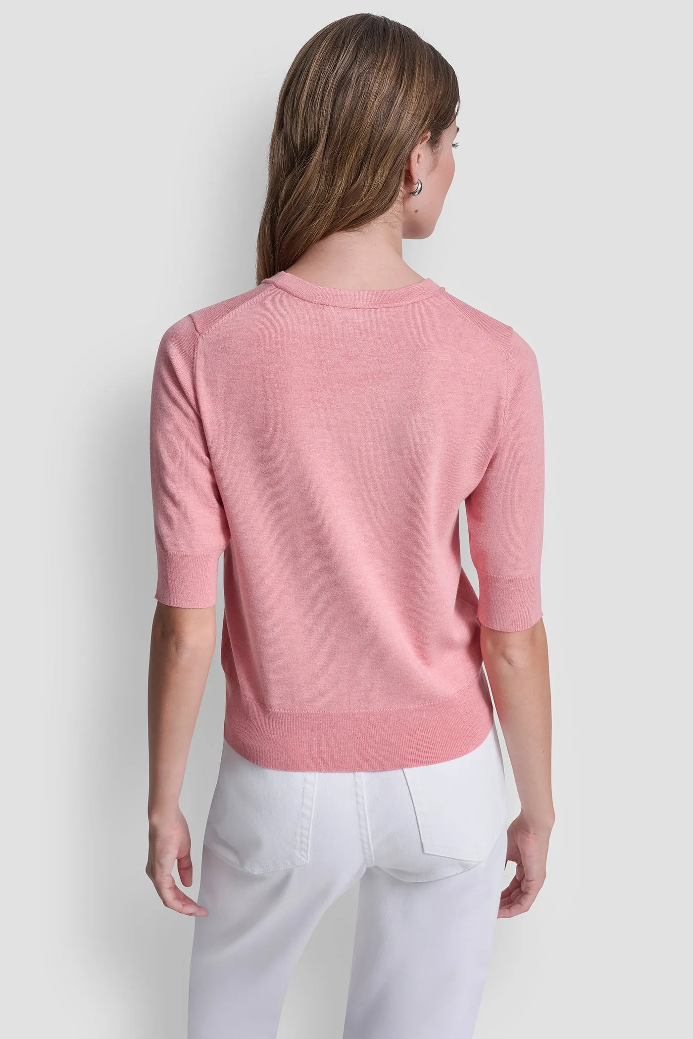 ELBOW SLEEVE CREW NECK SWEATER sold by DKNY product image thumbnail 3