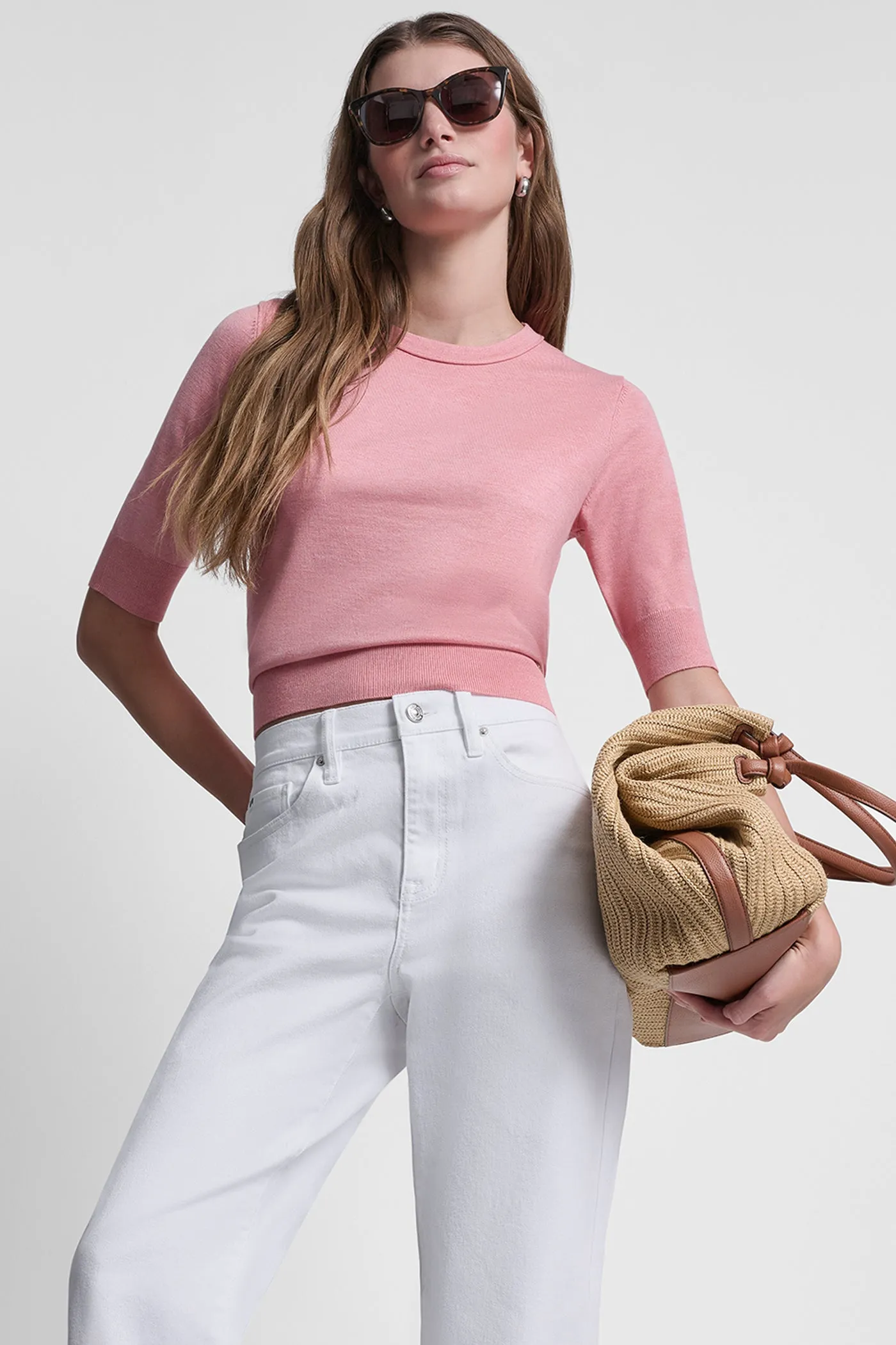 ELBOW SLEEVE CREW NECK SWEATER sold by DKNY