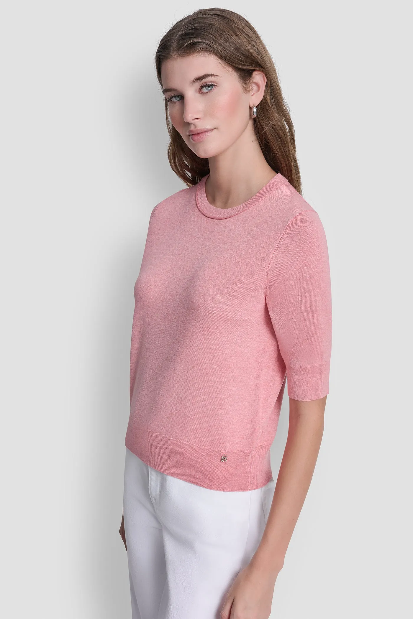 ELBOW SLEEVE CREW NECK SWEATER sold by DKNY product image thumbnail 4