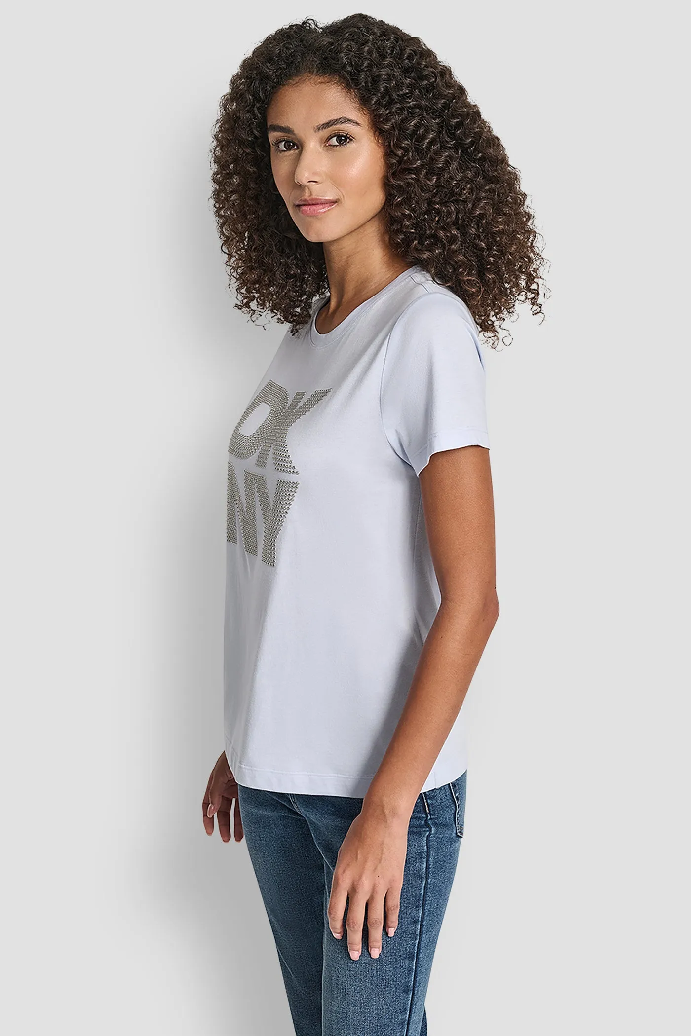 DKNY STACKED RHINESTONE LOGO TEE sold by DKNY product image thumbnail 2