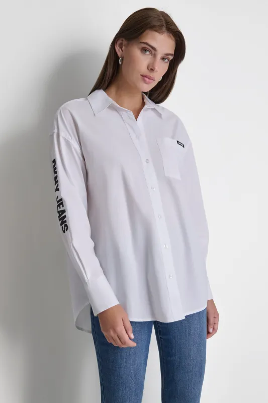 POPLIN BUTTON DOWN sold by DKNY