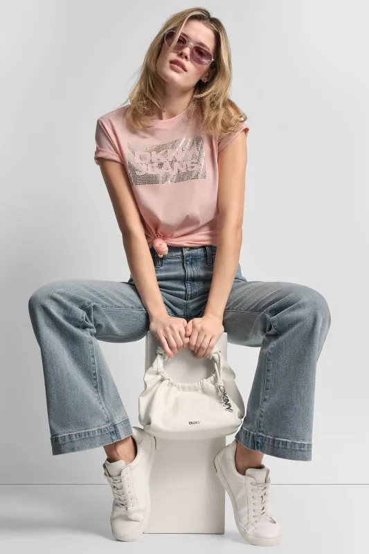 DKNY JEANS STACK LOGO RHINESTONE TEE sold by DKNY