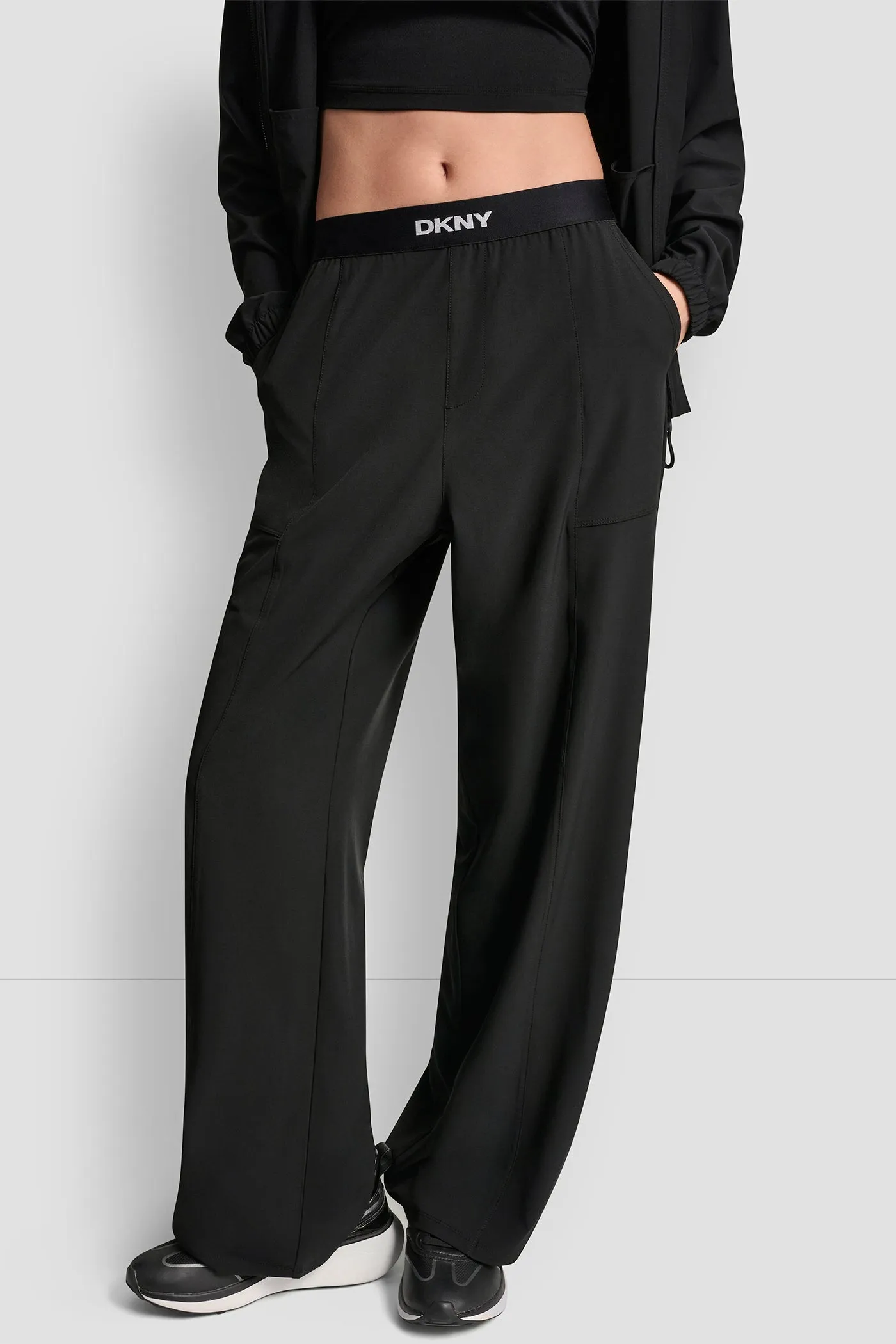 HIGH-RISE LOGO-WAIST WIDE-LEG PANT sold by DKNY product image thumbnail 3