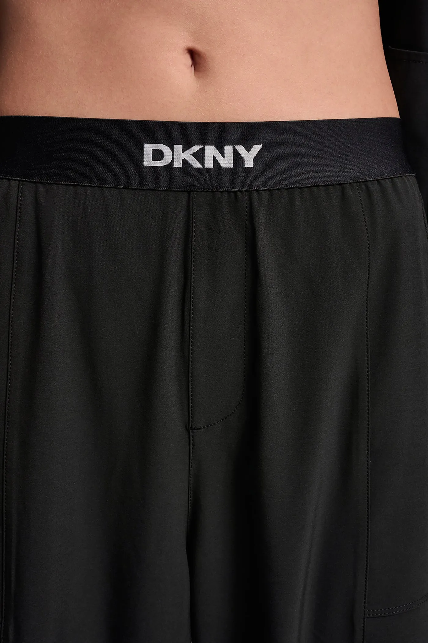HIGH-RISE LOGO-WAIST WIDE-LEG PANT sold by DKNY product image thumbnail 5