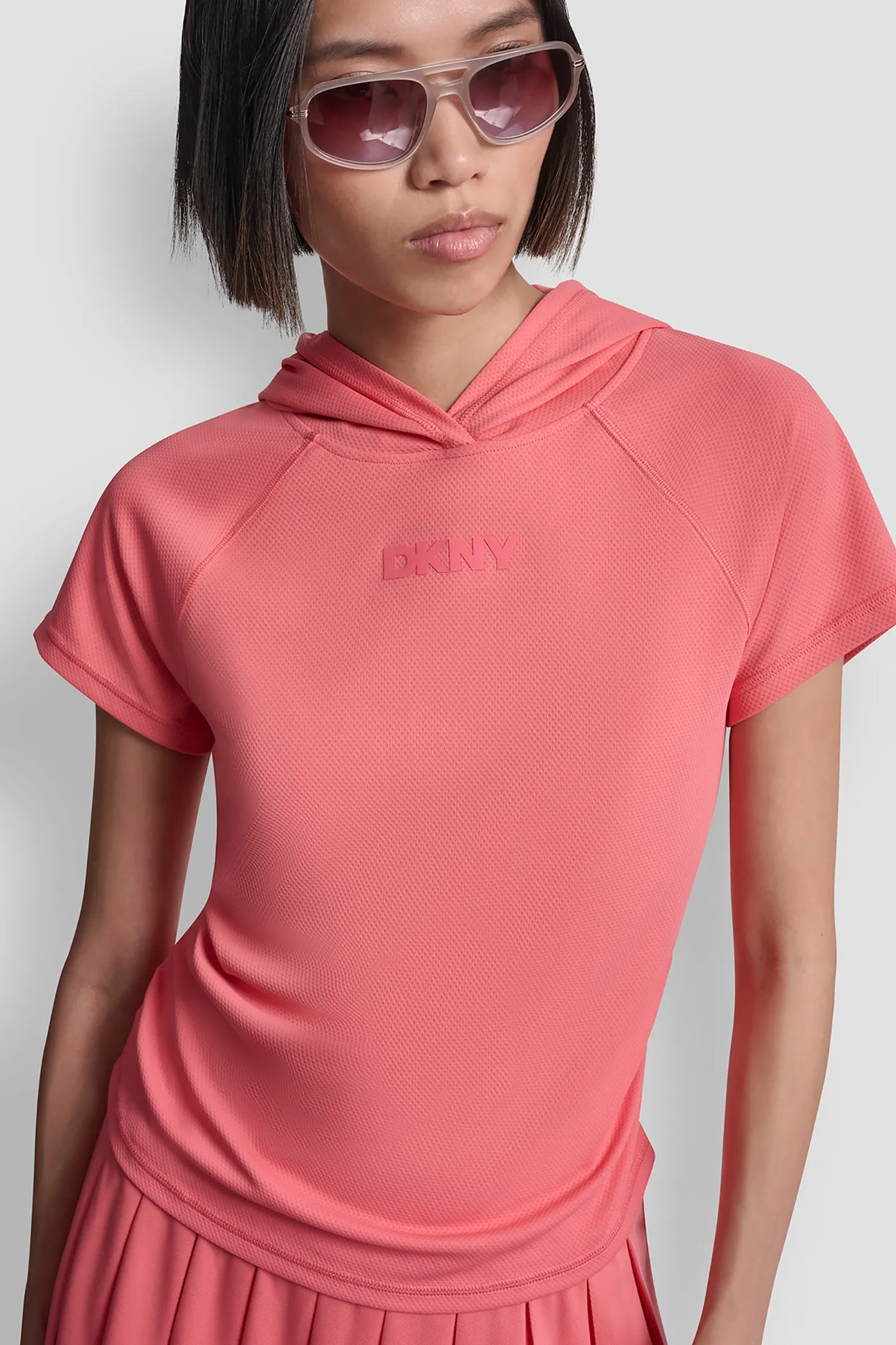 MESH HOODED LOGO TEE sold by DKNY product image thumbnail 4