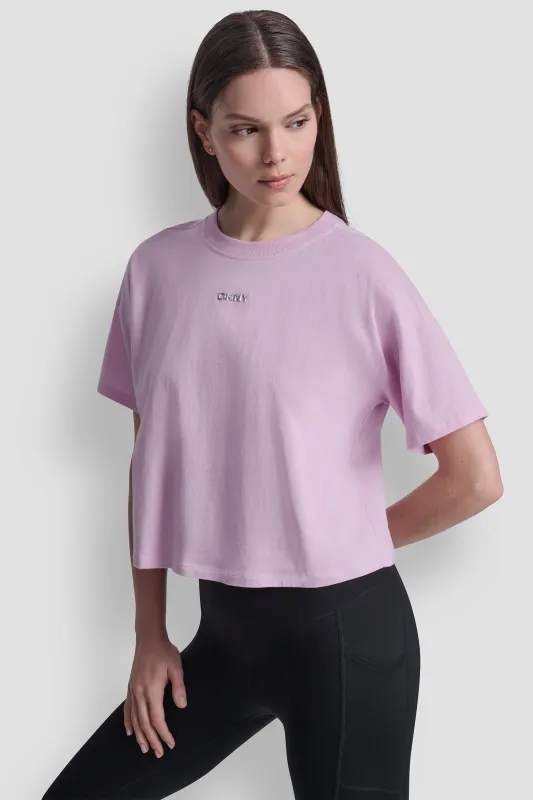 METALLIC LOGO TEE sold by DKNY