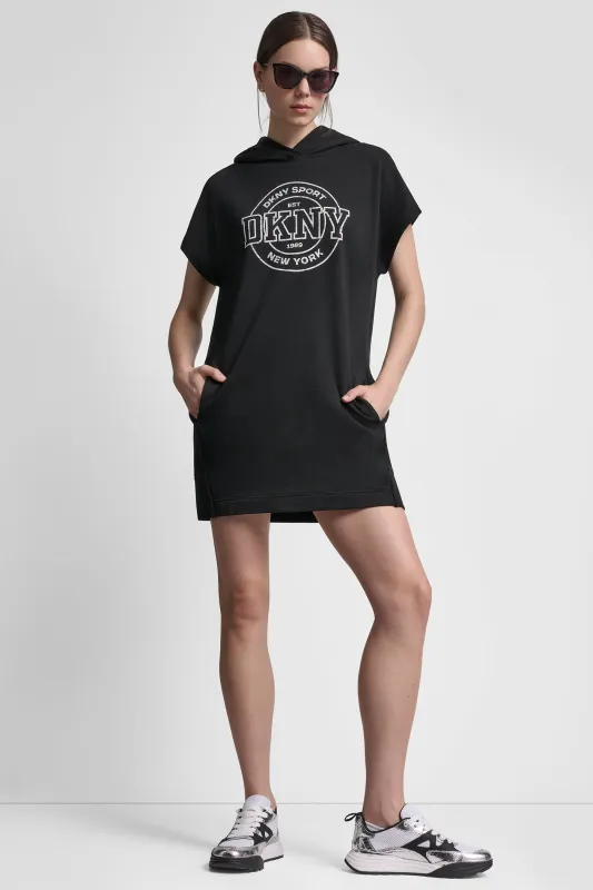 LOGO MINI HOODIE DRESS sold by DKNY