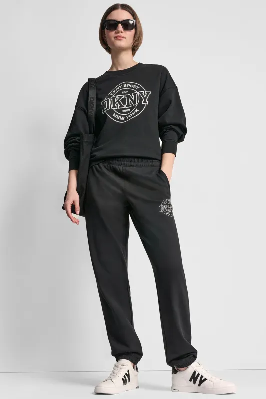 HIGH-RISE LOGO RELAXED JOGGER sold by DKNY
