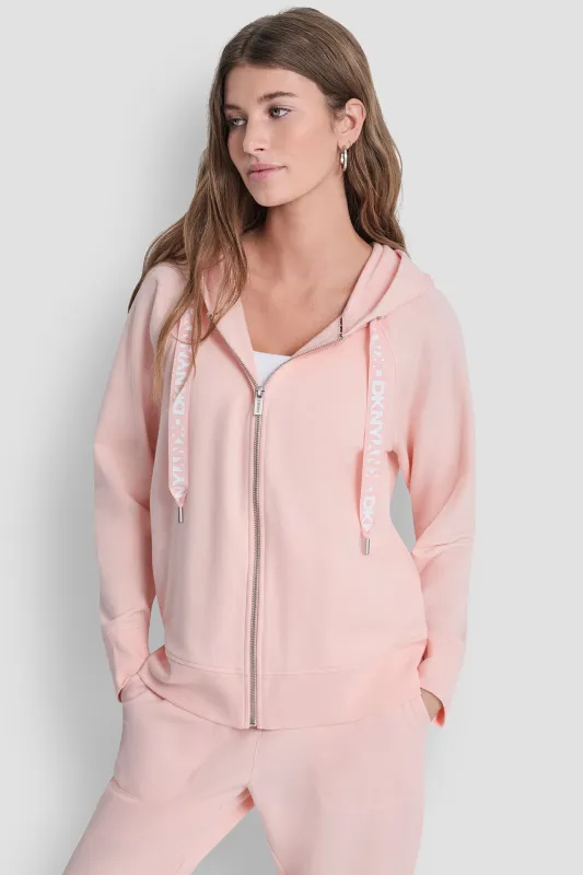 TWO-TONE LOGO DRAWSTRING HOODIE sold by DKNY