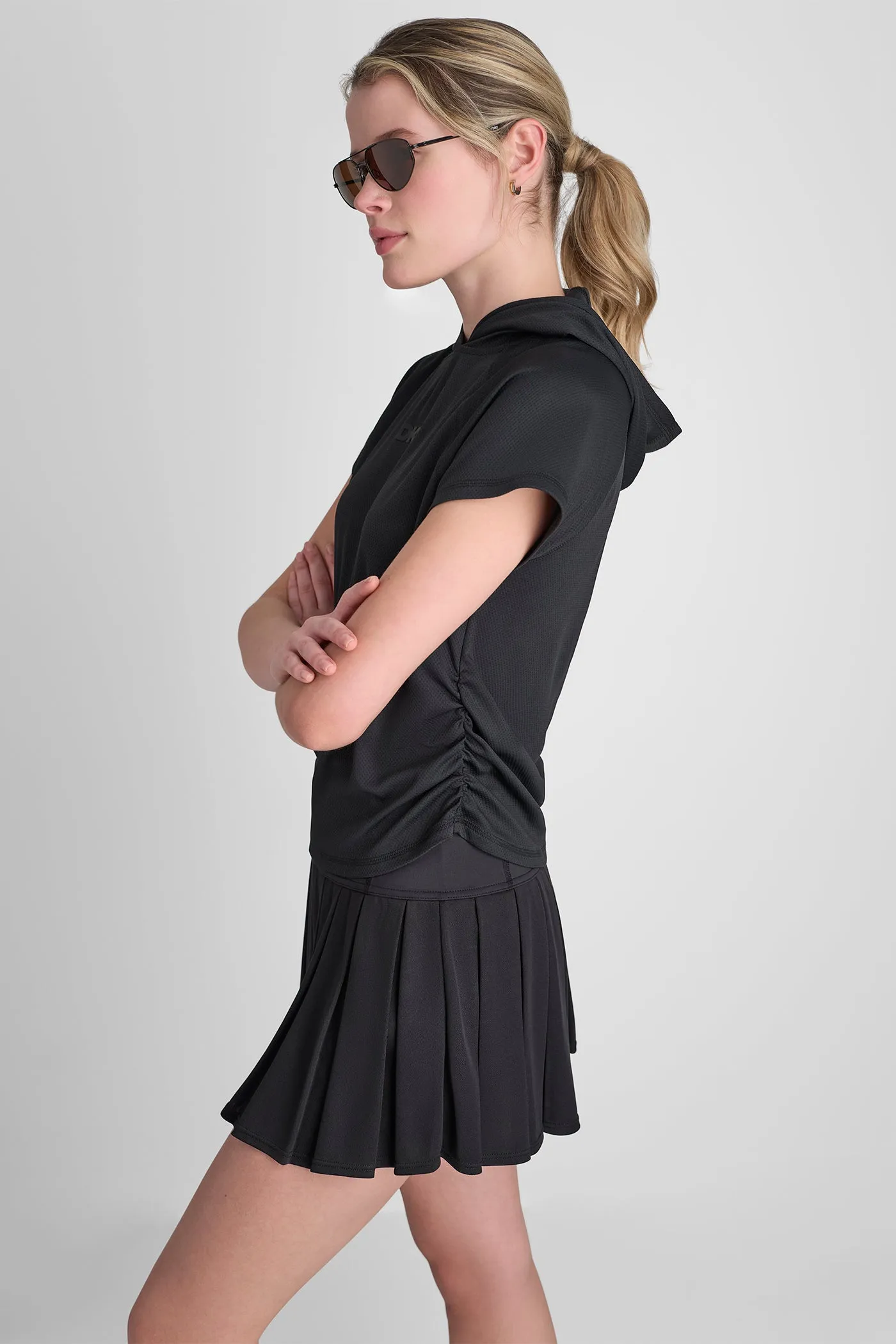 MESH HOODED LOGO TEE sold by DKNY product image thumbnail 3