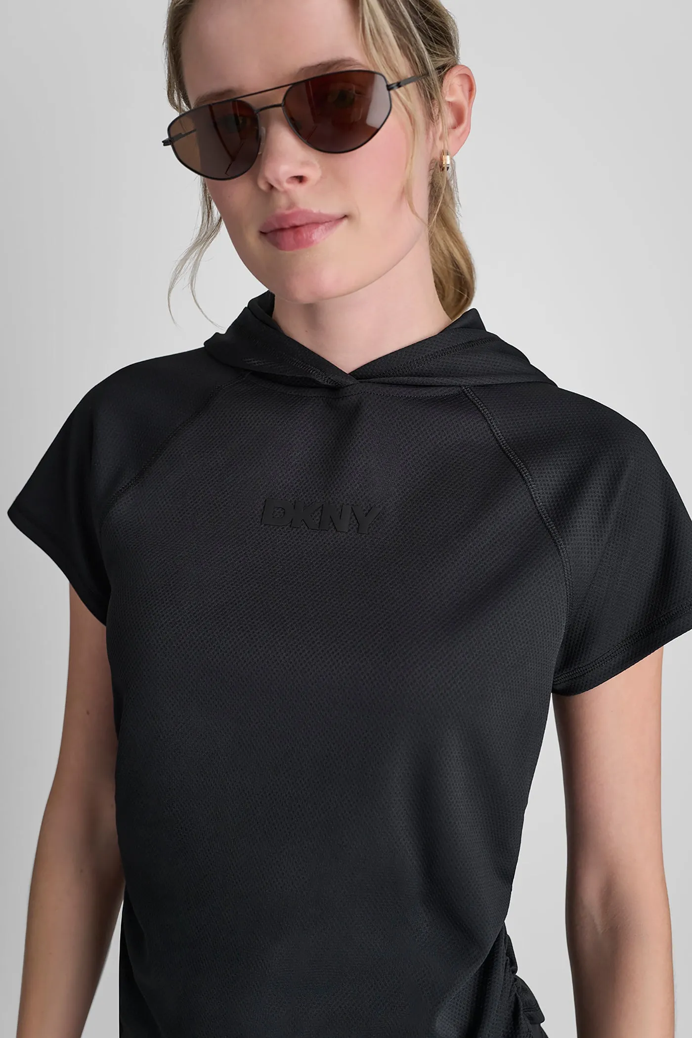 MESH HOODED LOGO TEE sold by DKNY product image thumbnail 5