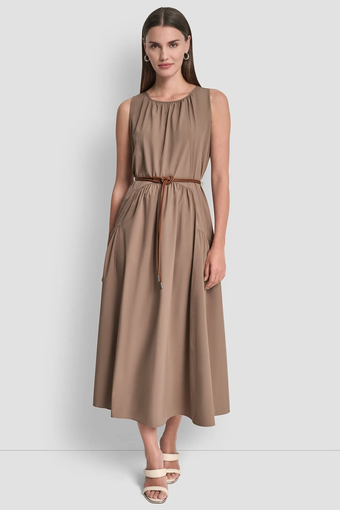 SLEEVELESS DROP-WAIST MIDI DRESS sold by DKNY product image thumbnail 5