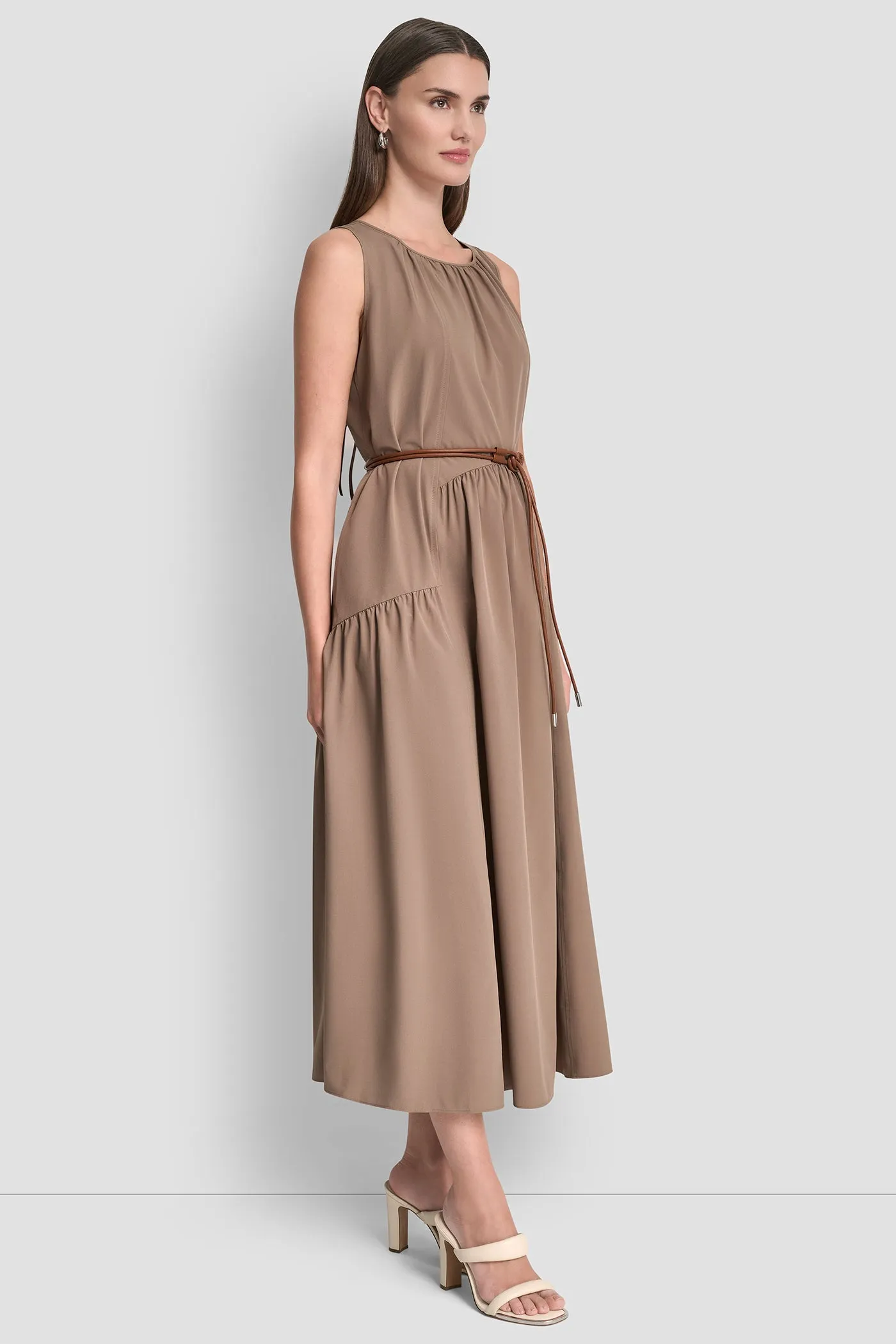 SLEEVELESS DROP-WAIST MIDI DRESS sold by DKNY product image thumbnail 3